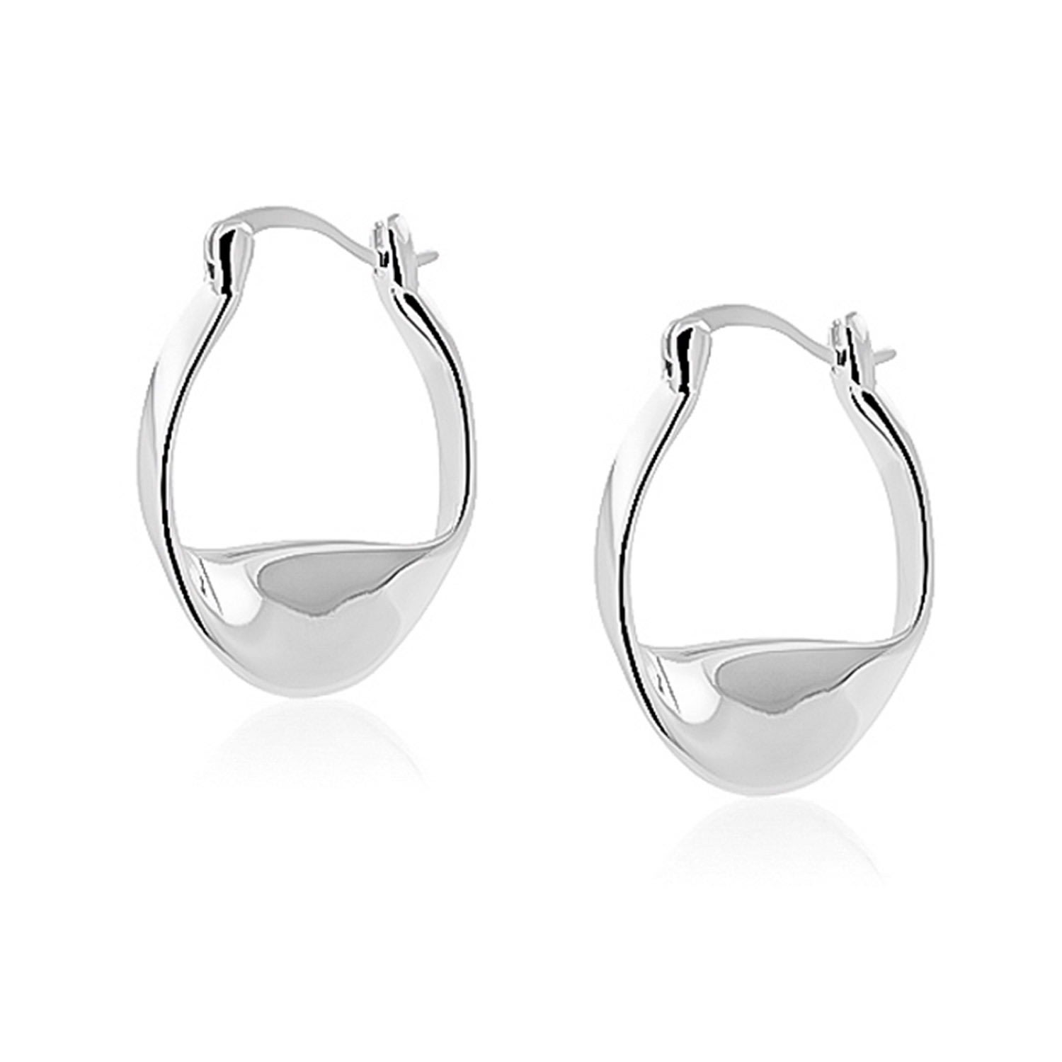Cote Cache Women's Ocean Horizon Silver Hoop Earrings