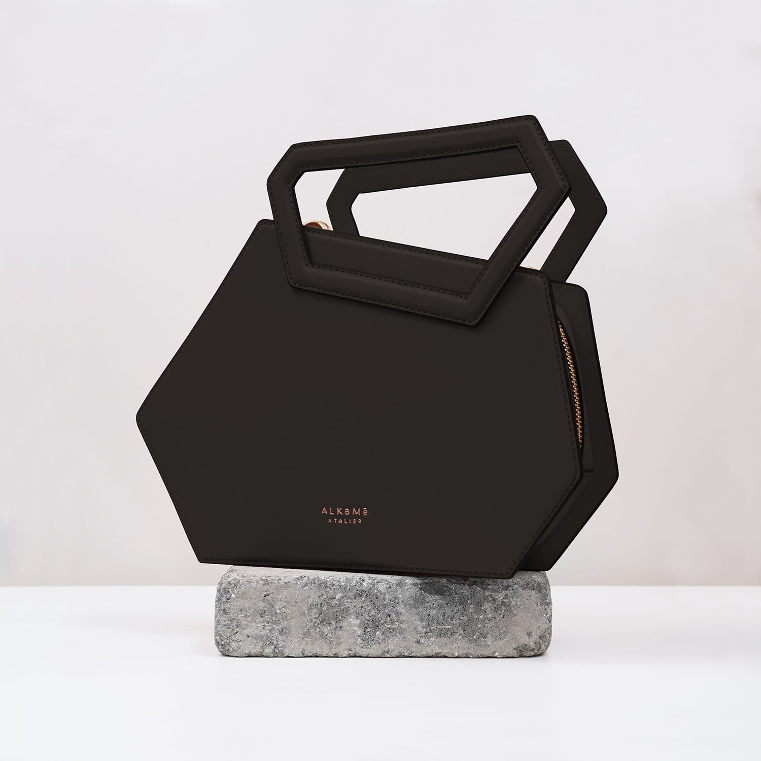 Earth Hexagon Satchel - Black | Alkeme Atelier | Wolf & Badger