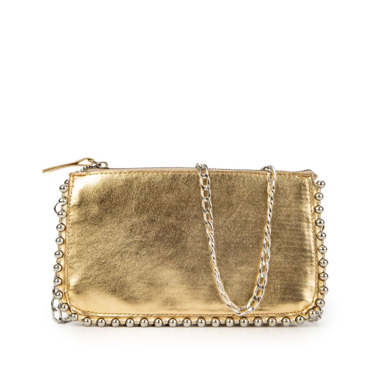 Springmoonatelier Women's Very Special Luxury Gold Color Cross Strap Party Bag