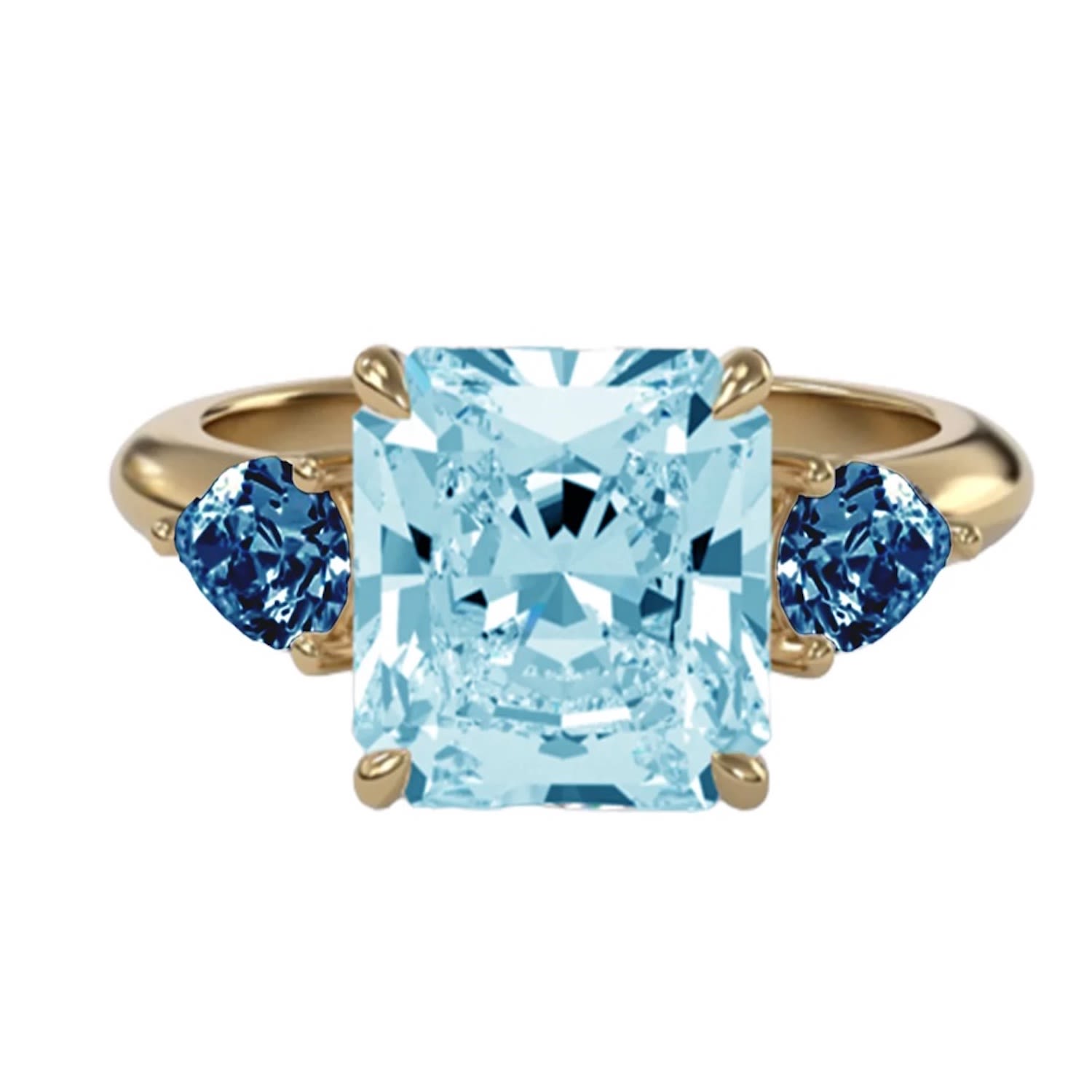 Women’s Blue / Gold Sky Blue Topaz And Pear Teal Topaz Ring Augustine Jewels