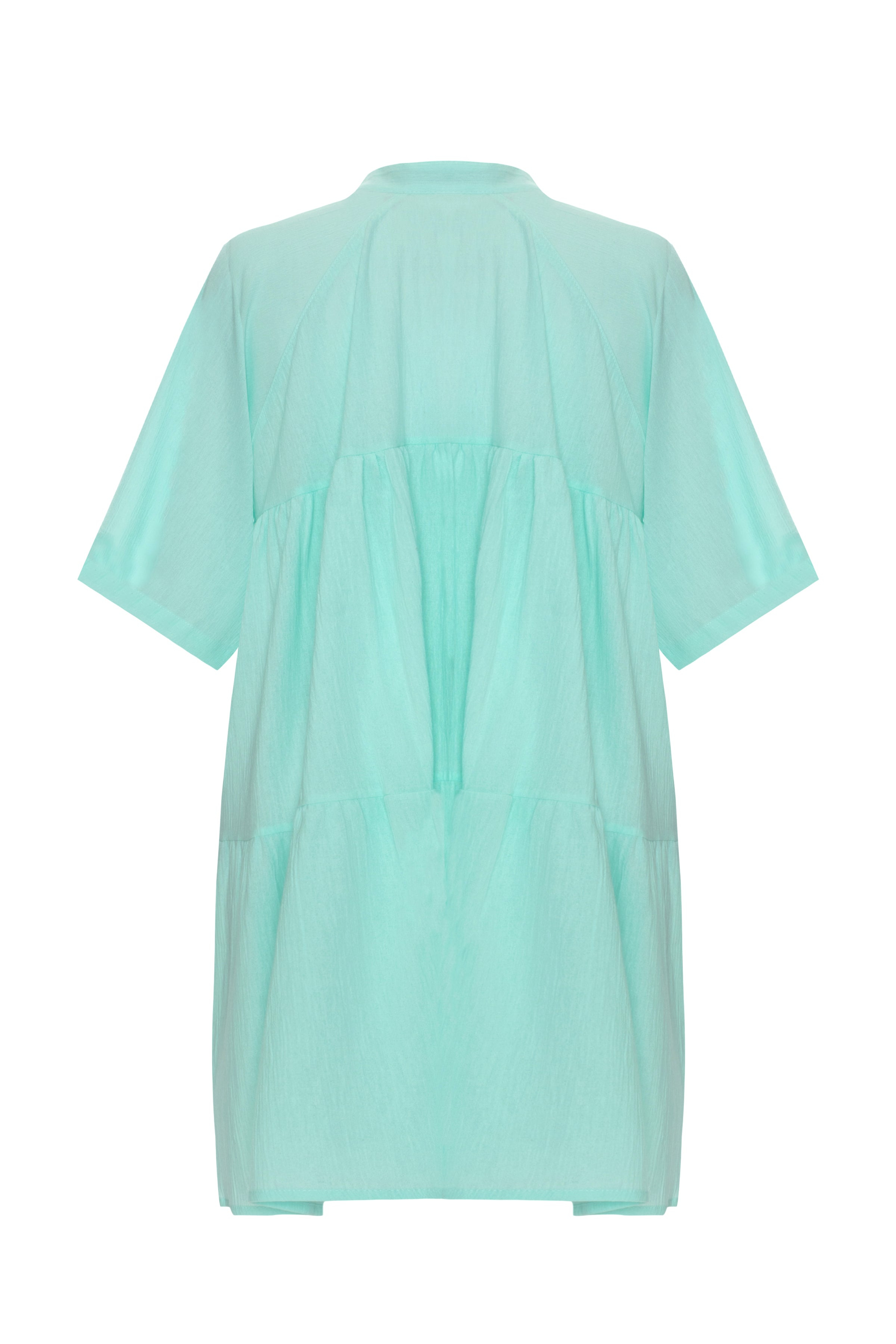 Unexpectedone Green Grace Dress - Mint - Women's Natural Fabric Loose Fit Dress In Blue