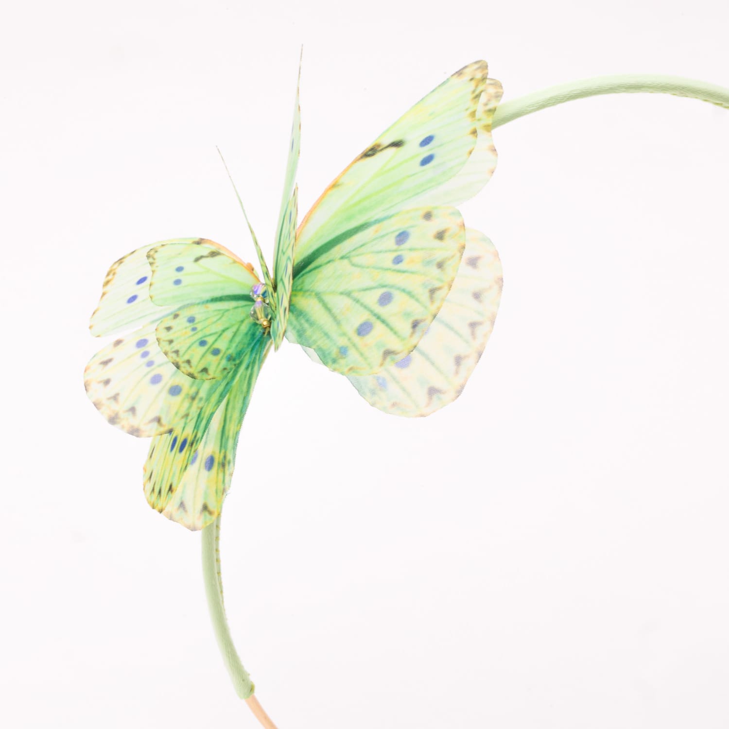 Handmade Beaded Butterfly Headband- Green & Teal Accents Butterfly Headband Mint Green Hairband Hair Accessory | Oana  main image 4