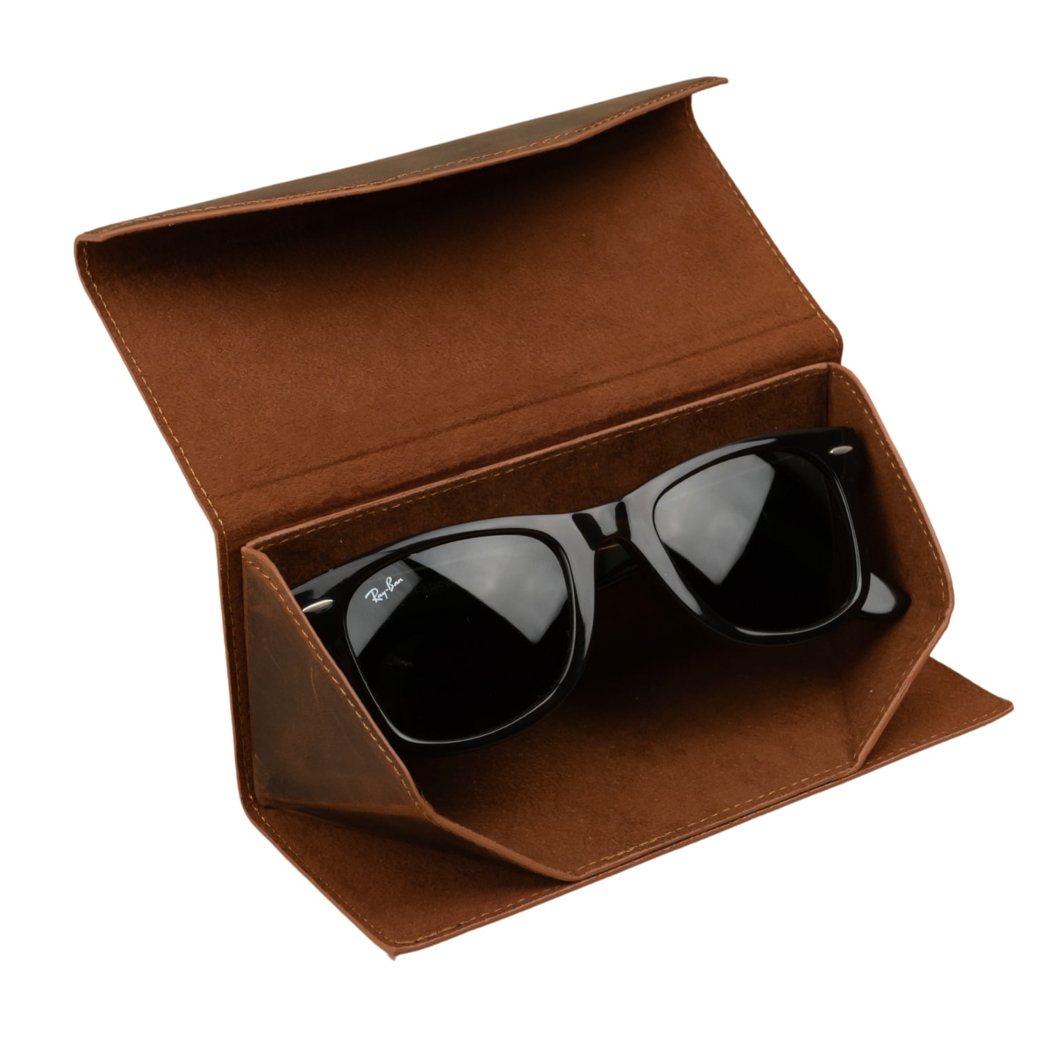 Leathere Women's Luxury Leather Sunglasses Case - Dark Brown - Louisville