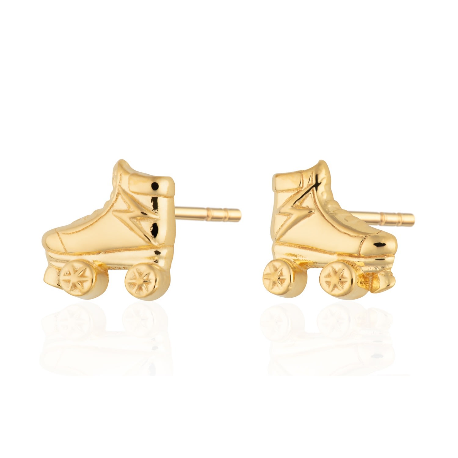 Women’s Gold Roller Skate Stud Earrings Scream Pretty