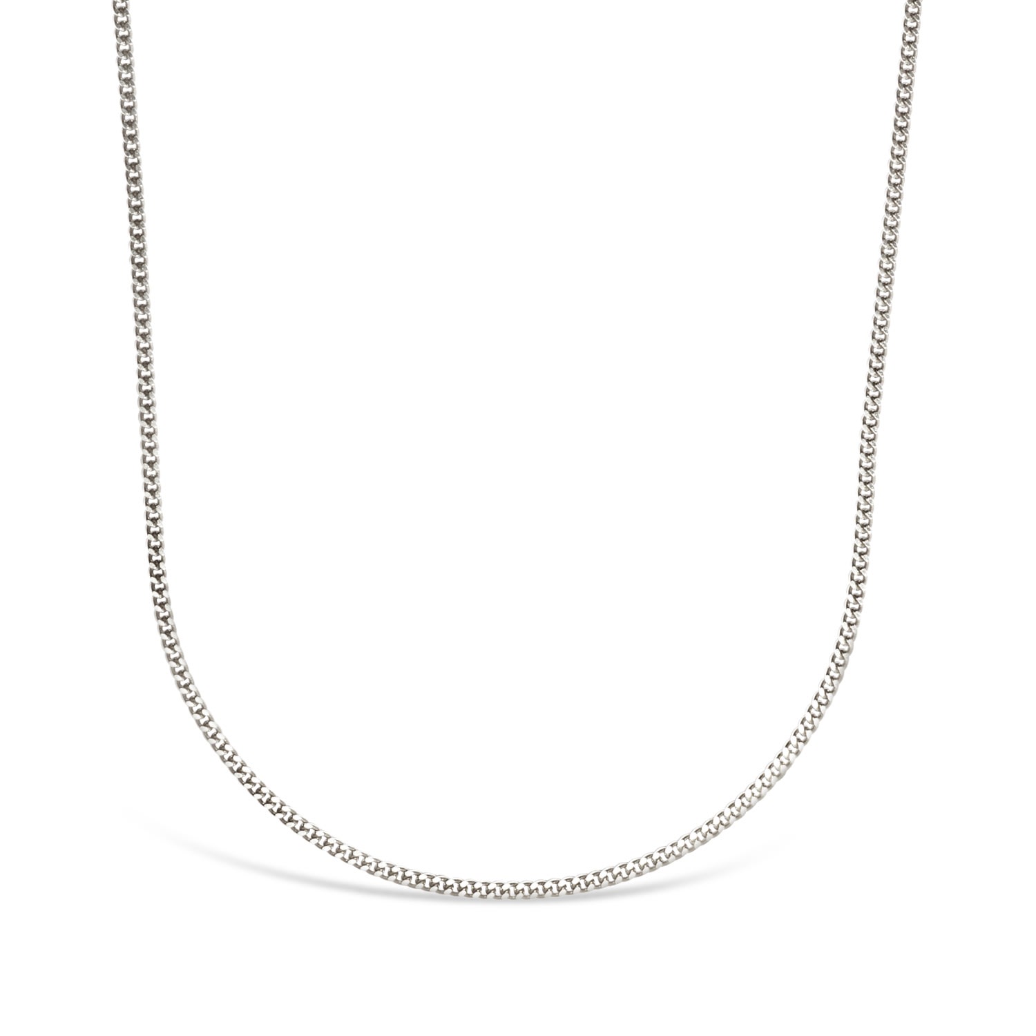 Men’s Thin Cuban Chain Necklace - Sterling Silver 3.5 Mm - 19" Loupn