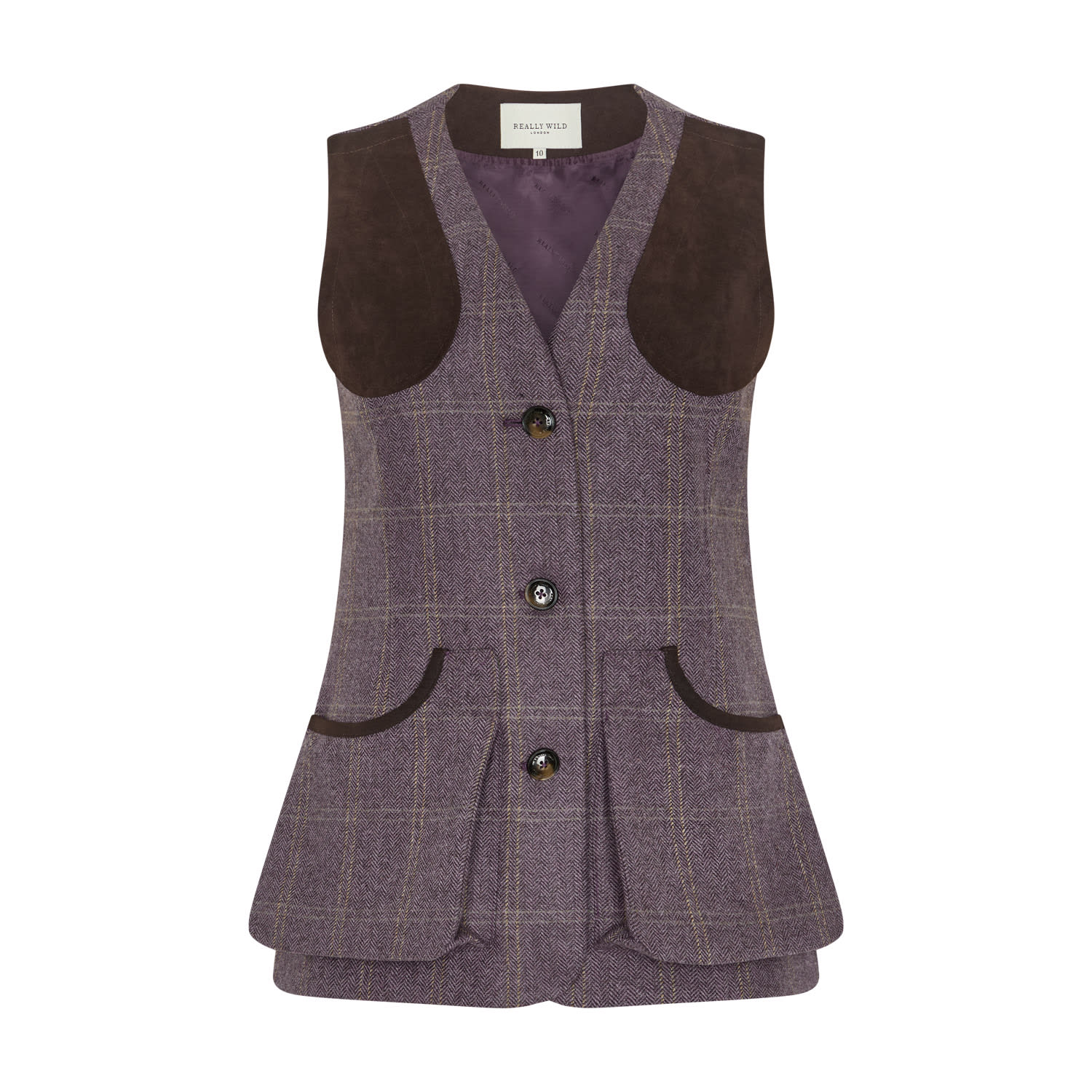 Really Wild Clothing Women's Purple Windsor Tweed Country Waistcoat In Purple