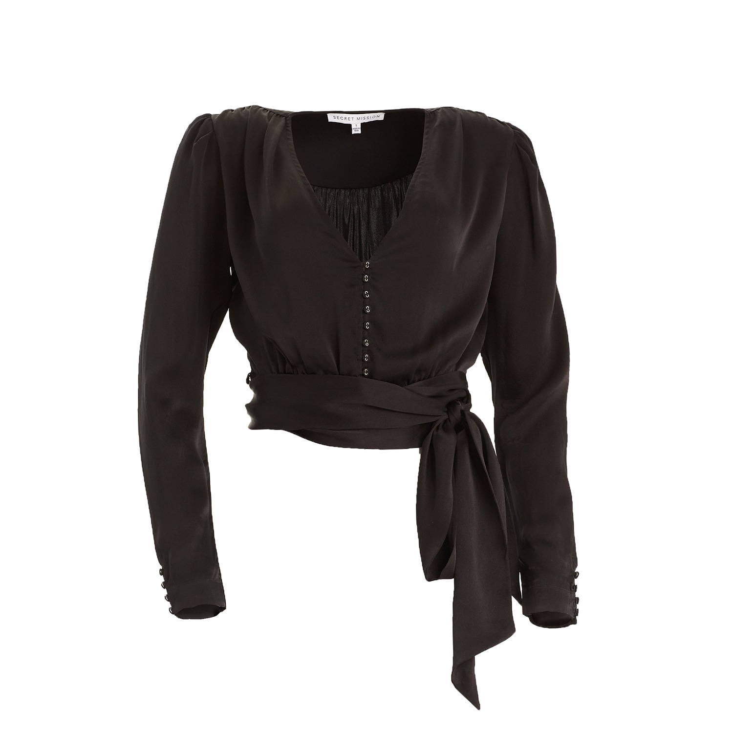 Women’s Black Hayley Top - Silk Medium Secret Mission