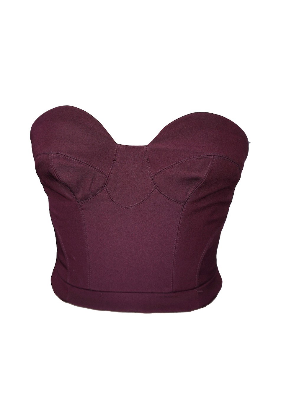 Women’s Pink / Purple Up-Cycled Plum Bustier Strapless Crop Top Extra Small Formula S7