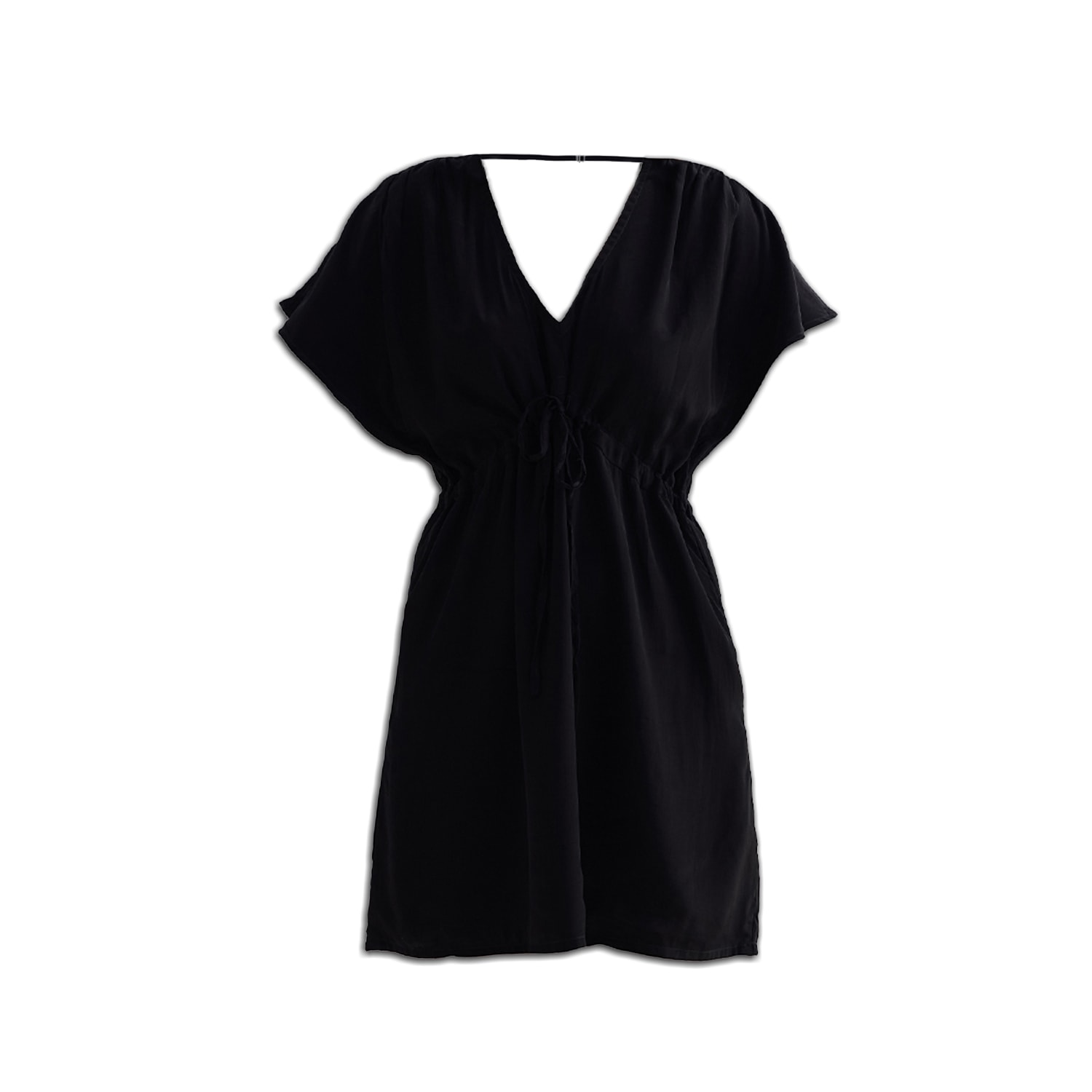 Reistor Women's Short Gathered Crepe Dress In Black