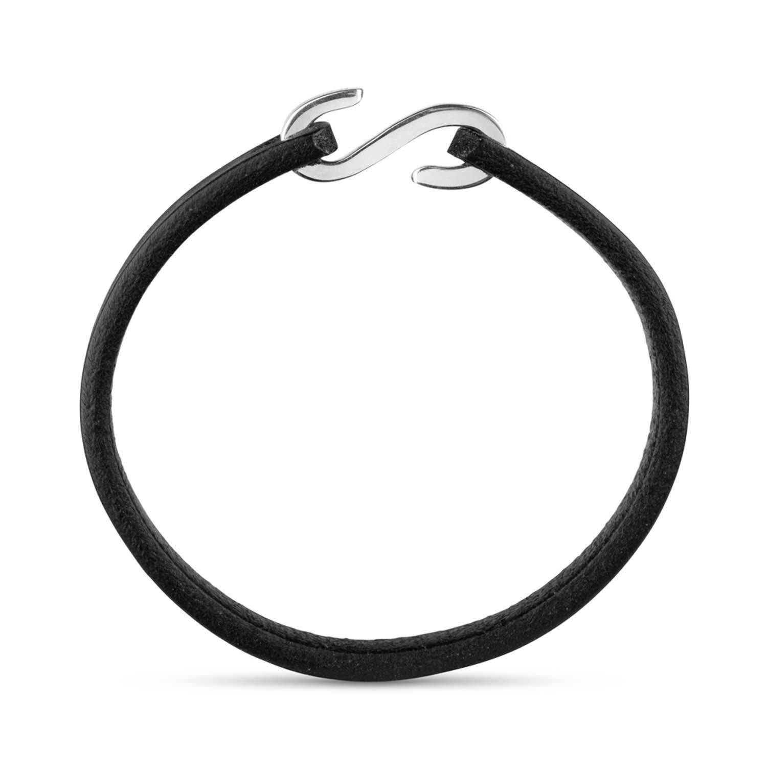 Chancery Chestnut Leather Bracelet With Sterling Silver S Hook