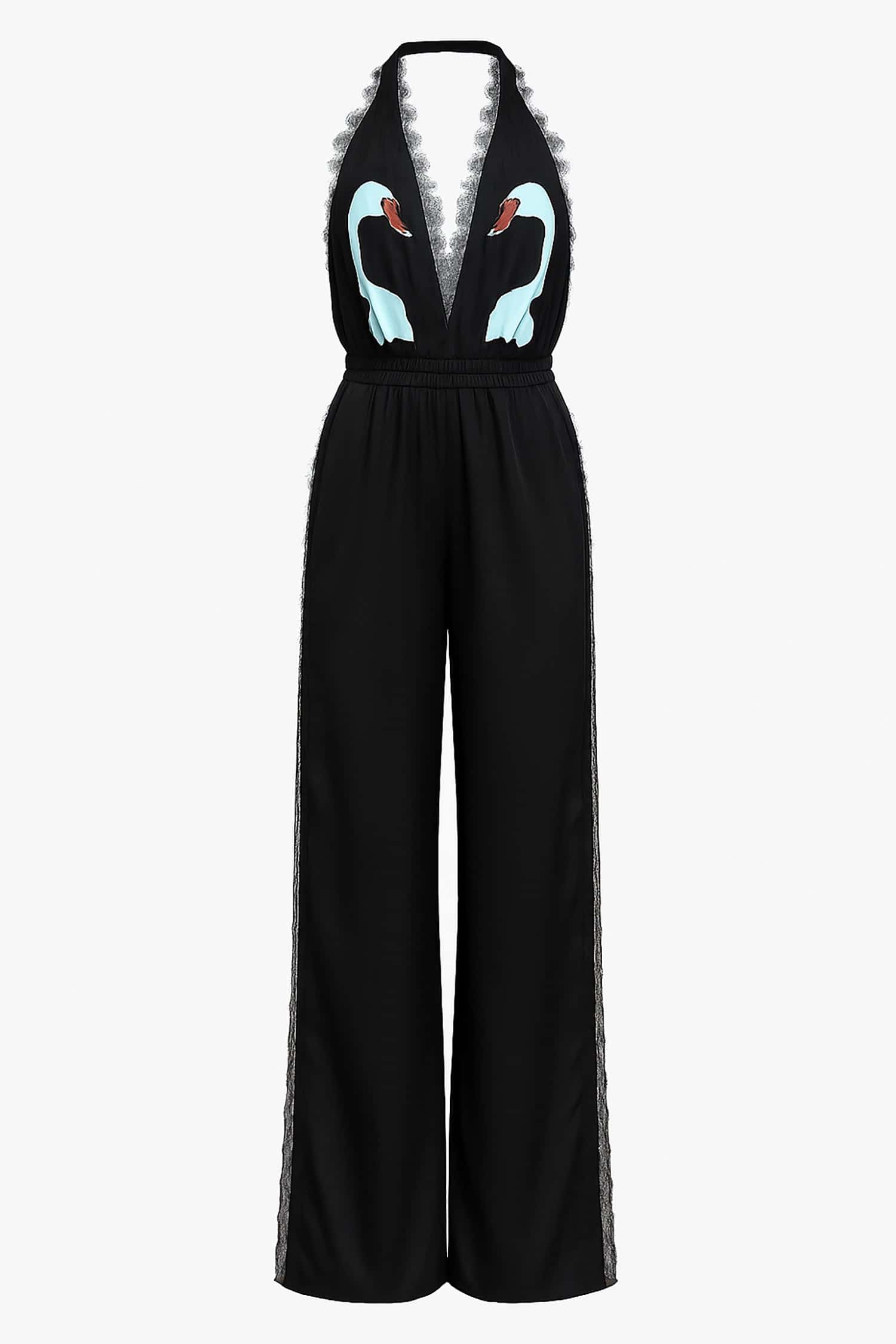 Swan Romper Black | Noblesse Oblige | Wolf & Badger