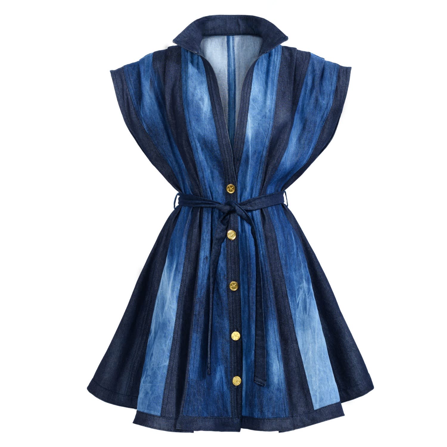 Denim Cinch Back Mini Dress