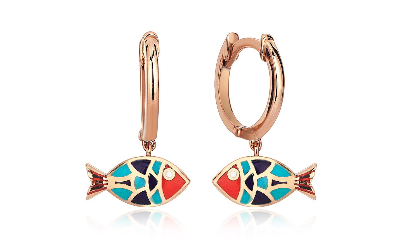 Reis Jewellery Women's Gold / Yellow Carnival Fish Earrings -yellow Gold In Gold/yellow