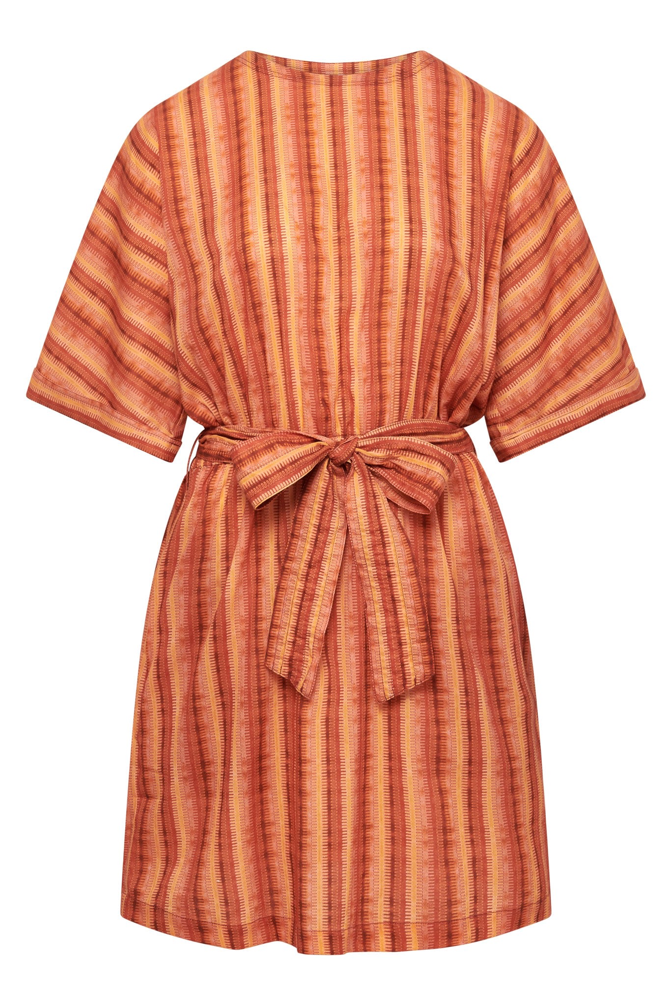 Komodo Women's Yellow / Orange Azul - Organic Cotton Weave Stripe Dress Pink