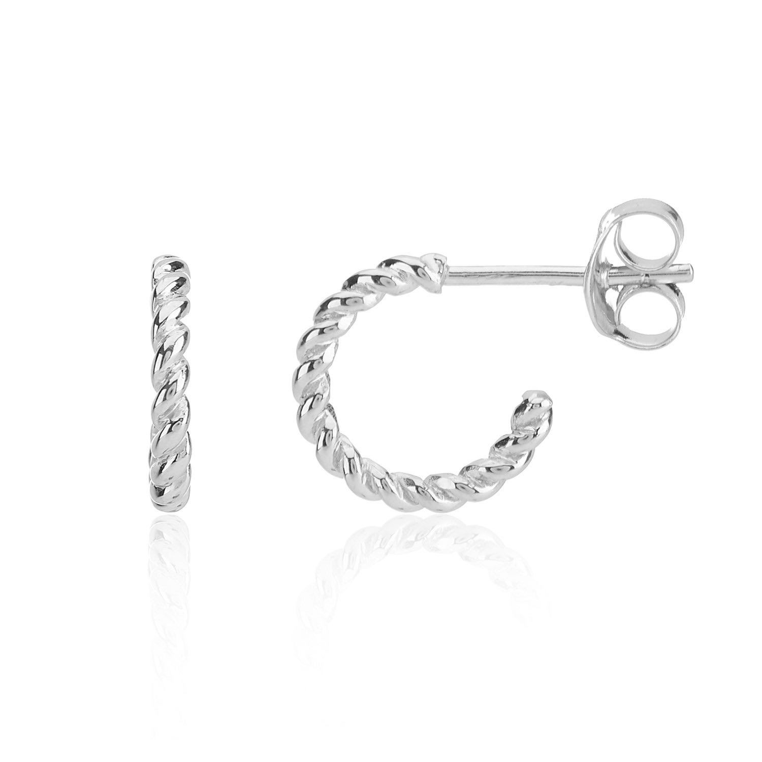 Auree Jewellery Women's Alhambra Micro Twisted Sterling Silver Hoop Earrings In Silver