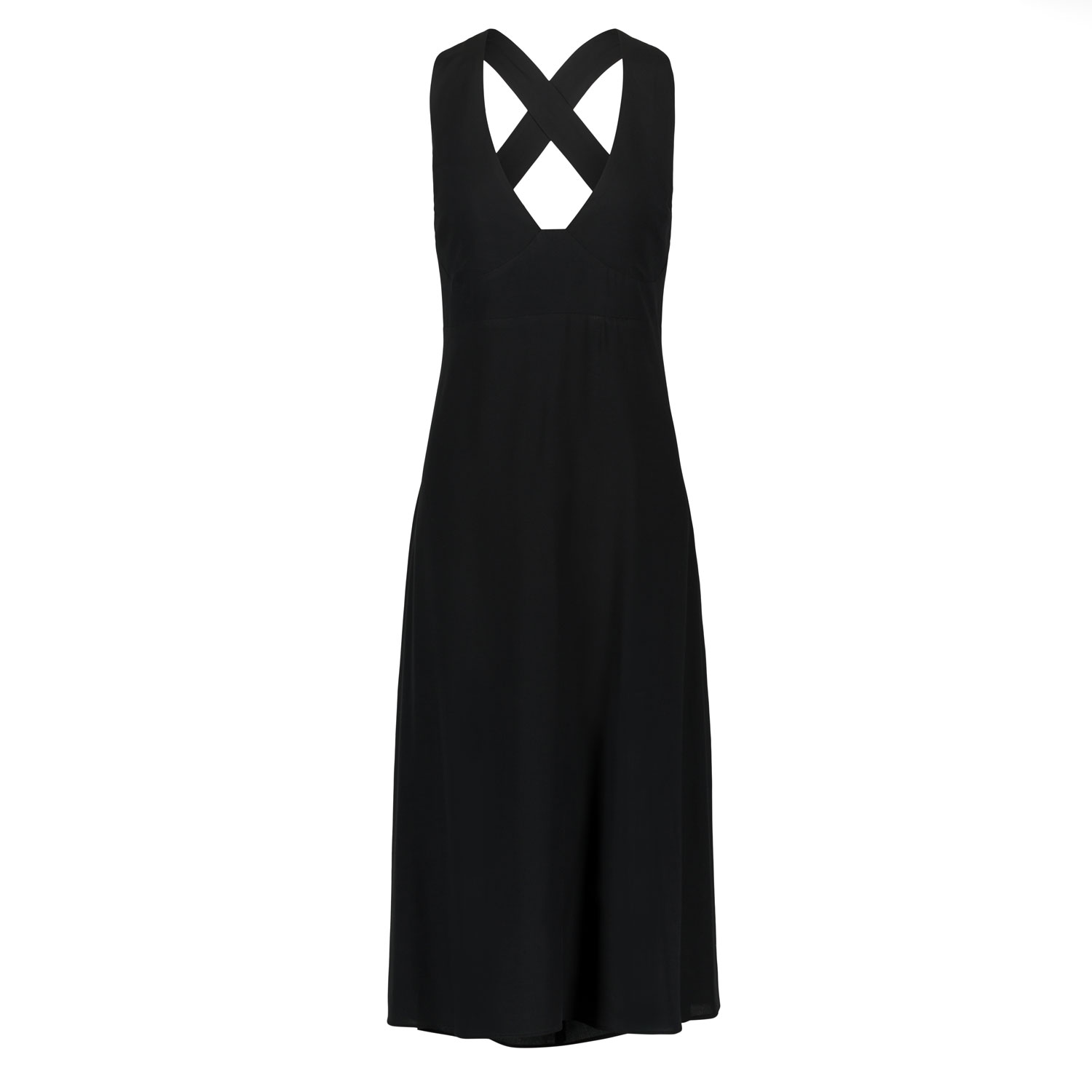 Women’s Black Jade Open Back Midi Dress Small Marianne by Marie Jordane