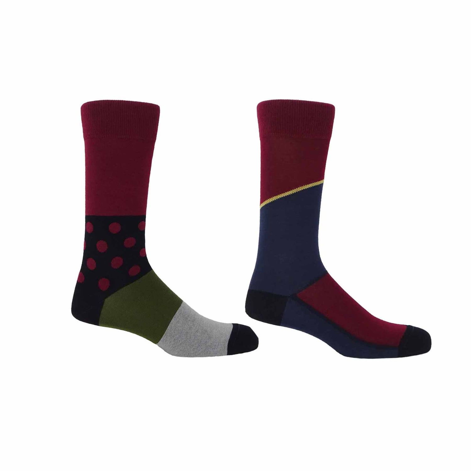 Mayfair & Hilltop Burgundy Men’s Socks 2 Pack One Size Peper Harow - Made in England