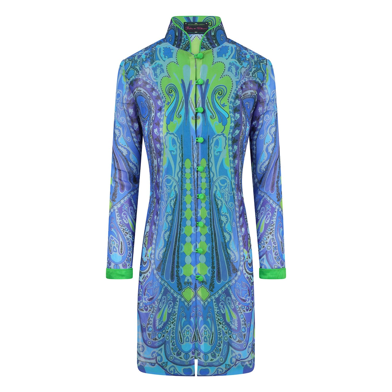 Women’s Blue Summer Paisley Lightweight Jacket Large Beatrice Von Tresckow