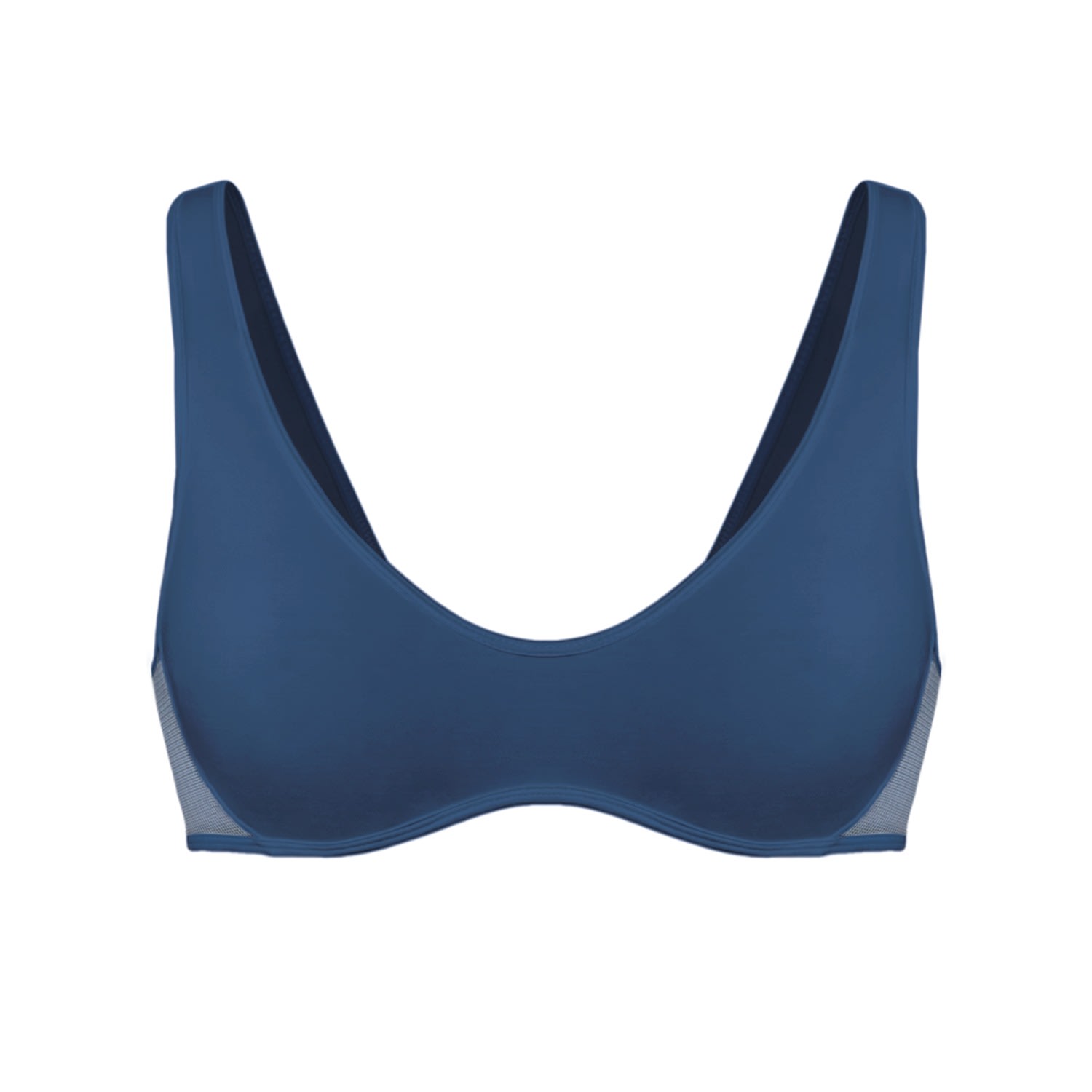 Monique Morin Lingerie Women's Blue Core Scoop Neck Bralette Dark Denim In Blue
