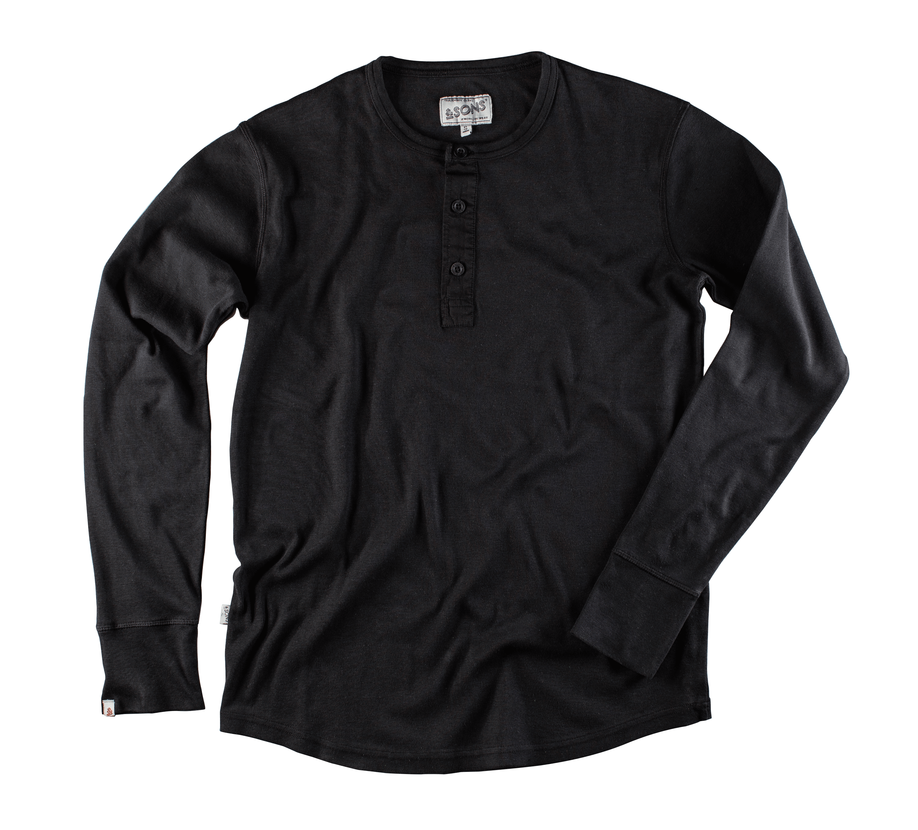 Men’s &Sons The New Elder Henley Shirt Black XXL &Sons Trading Co