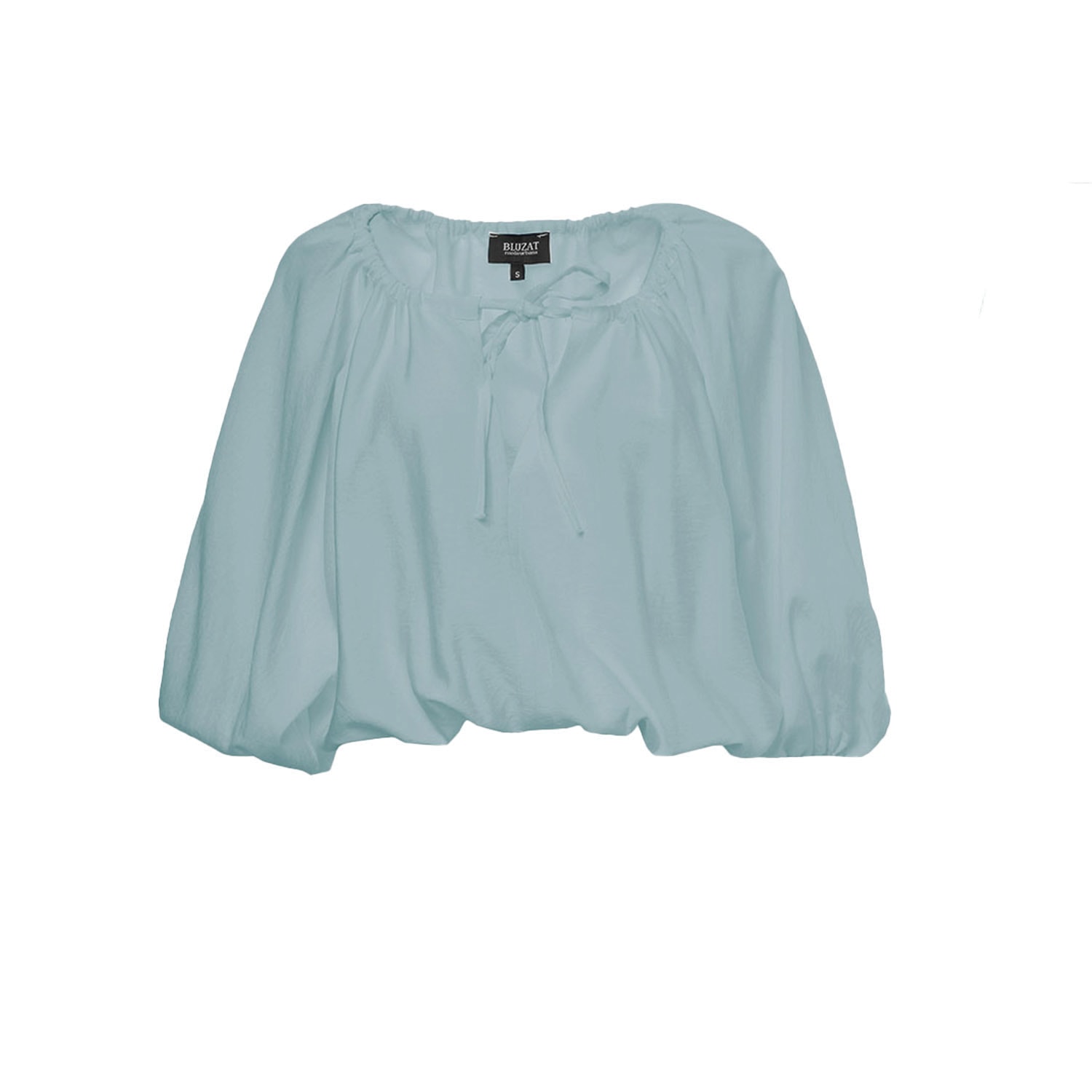 Bluzat Women's Green Mint Linen Flowy Blouse In Green
