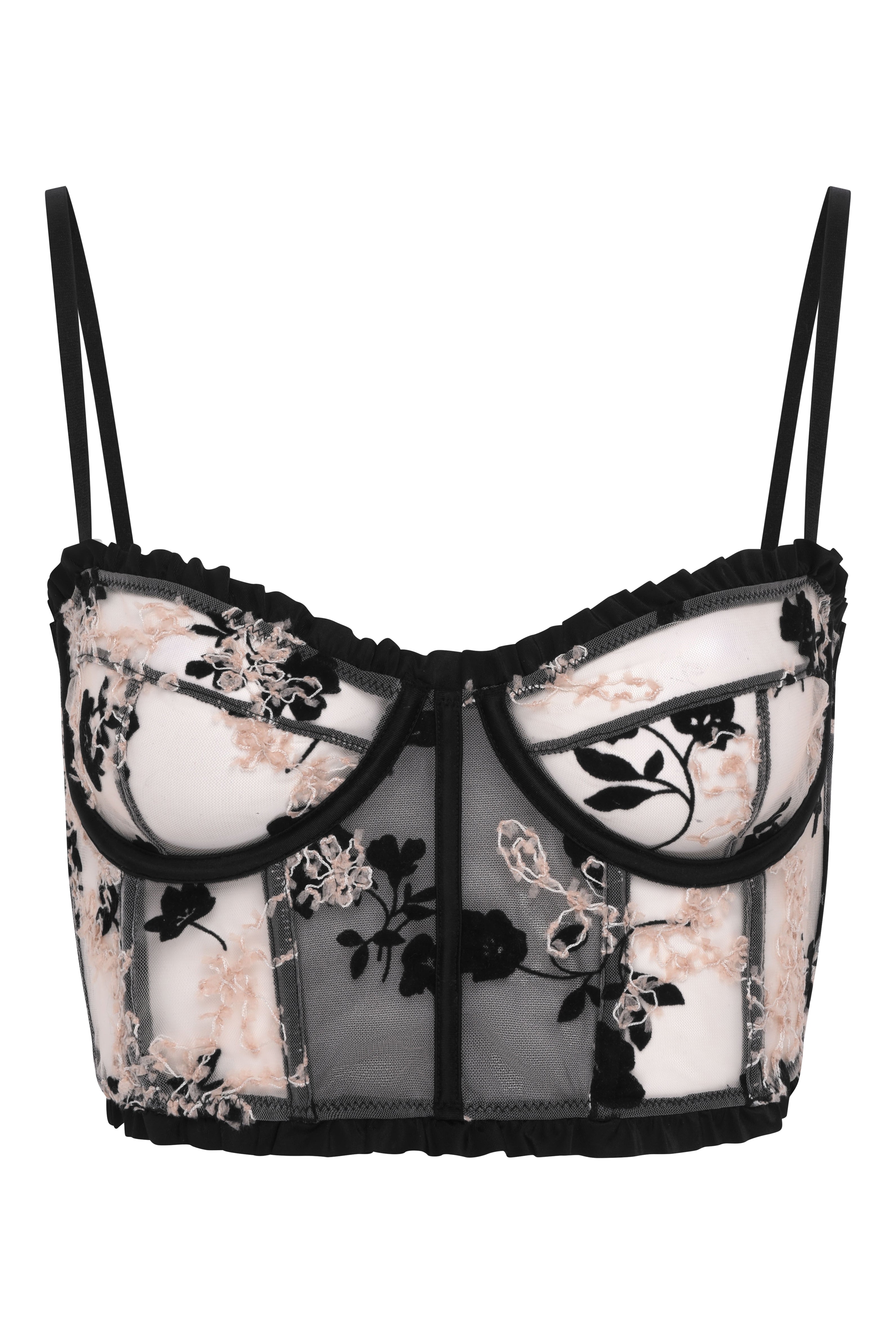 Women’s Black Morticia Bustier 32B Wild Lovers London