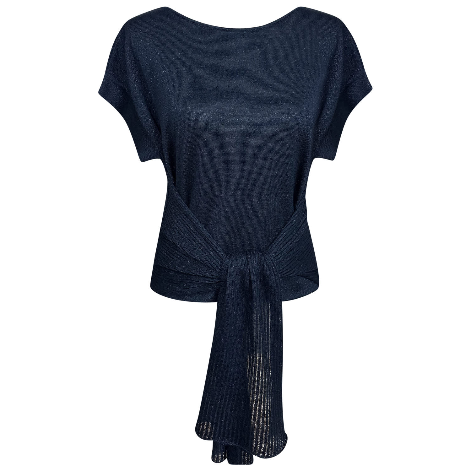 Perlavera Women's Perry Black Apple Knitted Tang Top  With Belt In Black