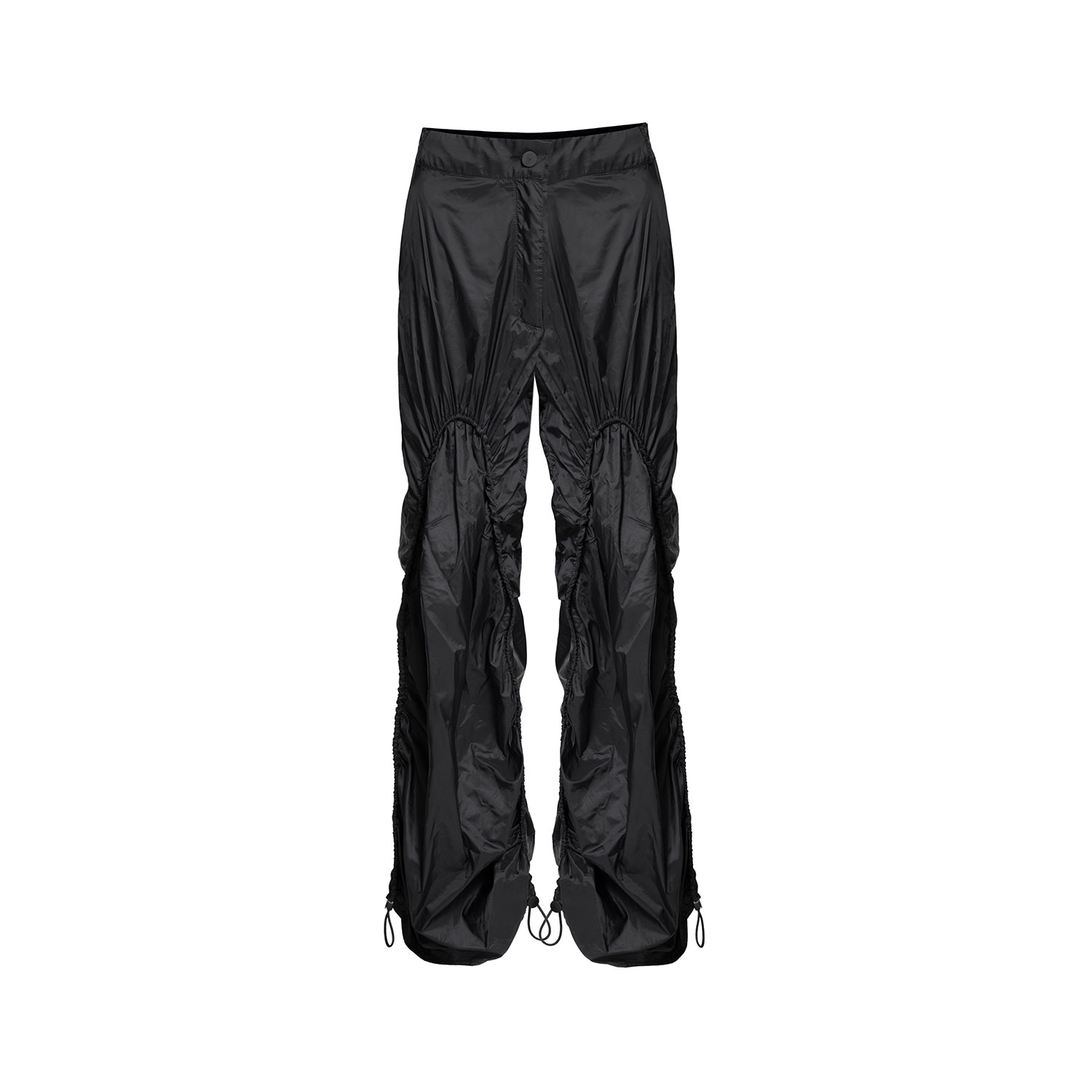 Audrey Vallens Women's Black Spades 2 Gathered Seam Pants In Black