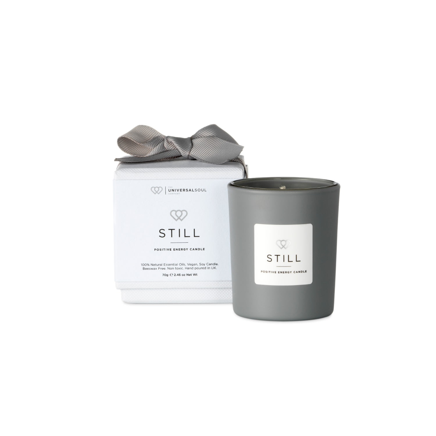 White / Grey Positive Energy Mini Candle - Grey Small The Universal Soul Company