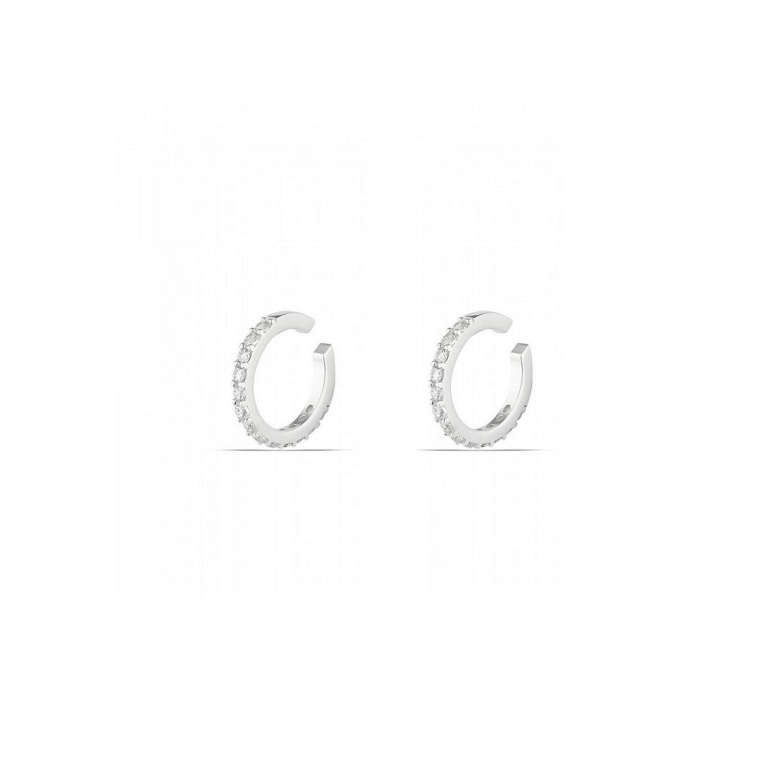 Spero London Women's Cubic Zirconia Sterling Silver Ear Cuffs No Piercing - Pair - Silver
