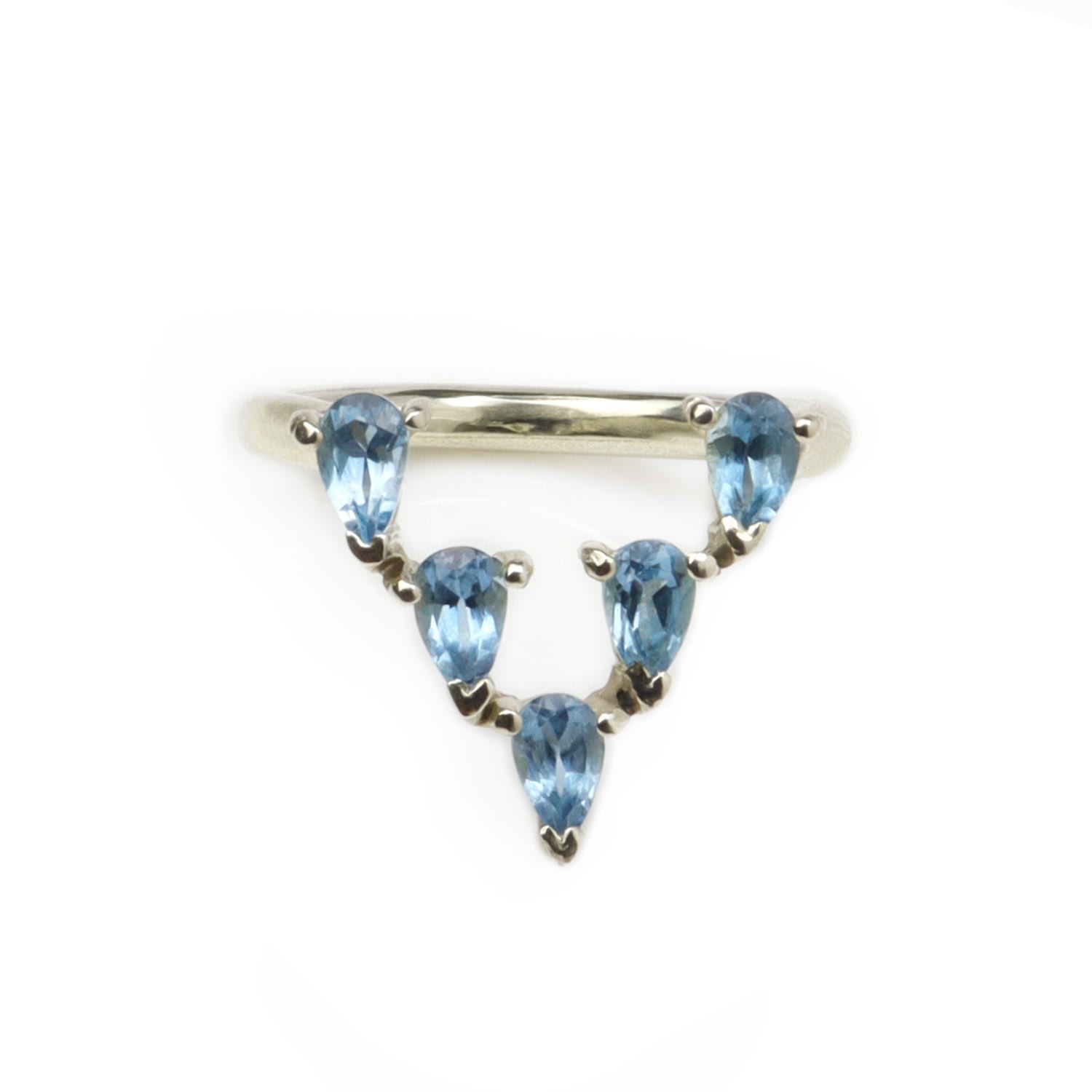 Women’s Blue Petrichor Aquamarine White Gold Ring Gabriella Alicia