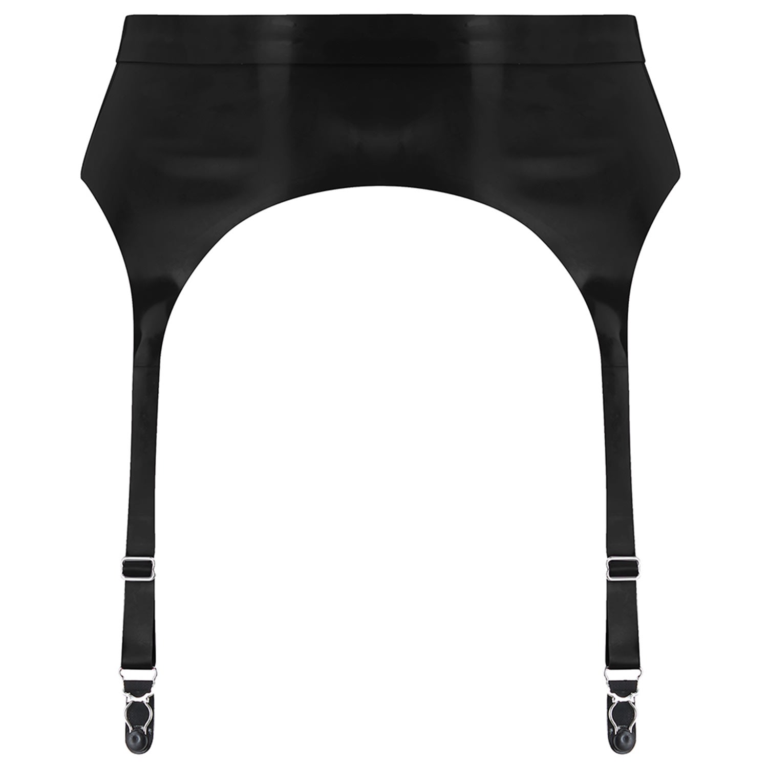 Elissa Poppy Women's Latex Suspender - Black In Black