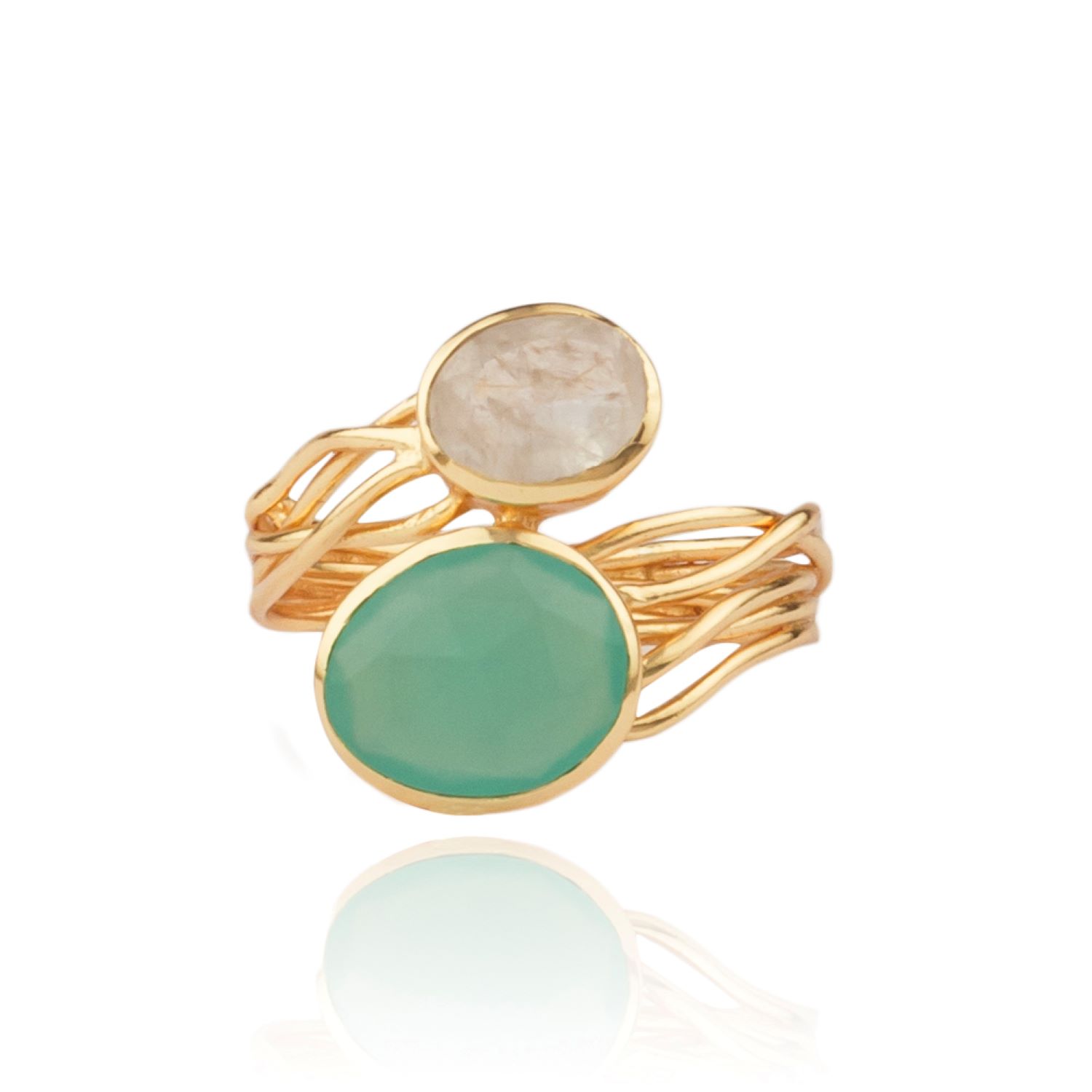House Of Elliott Women's Faye Ring With Semi-precious Stones And Golden Wires