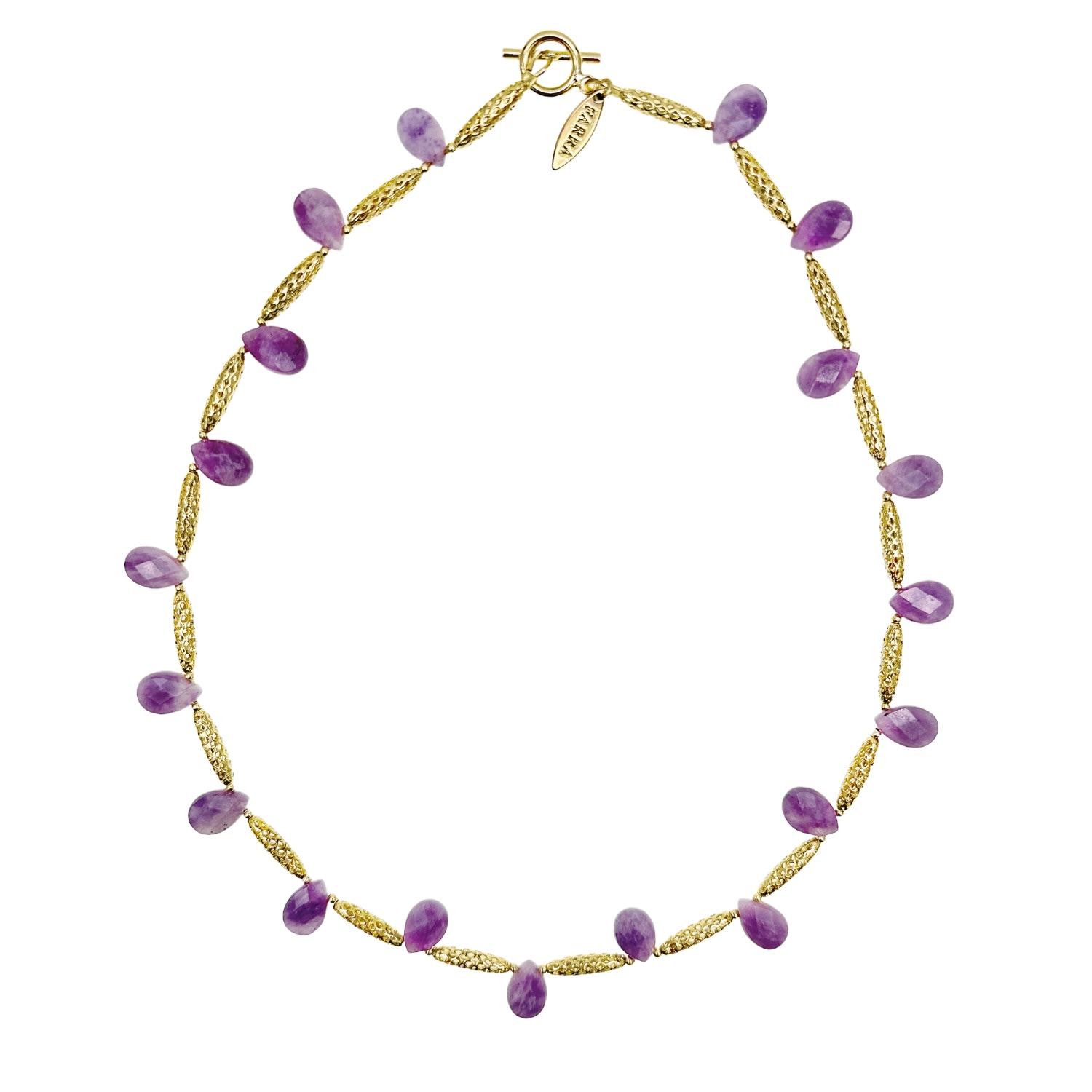 Women’s Pink / Purple Teardrop Amethyst Collar Necklace Farra