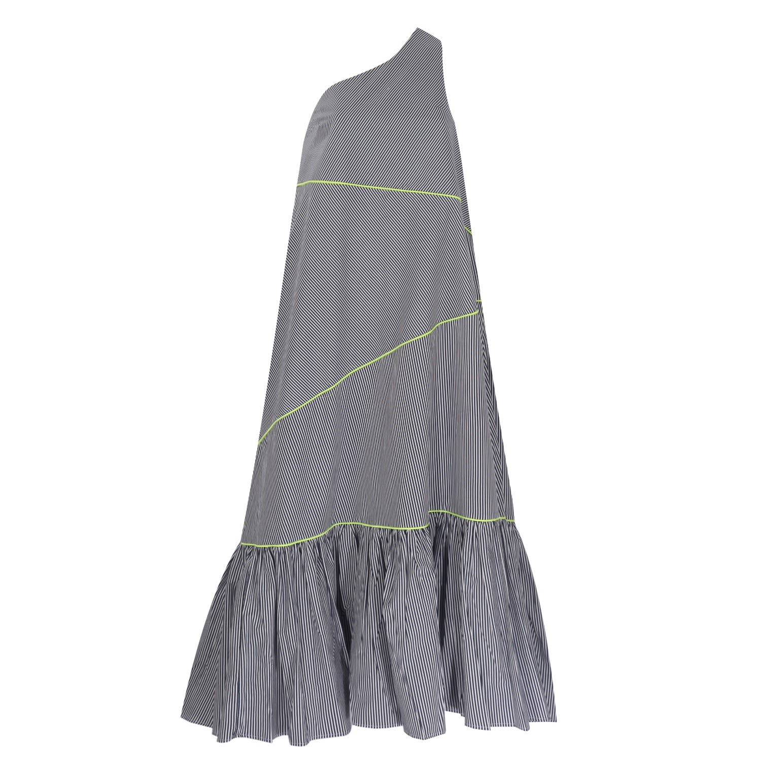 Mirimalist Women's White Janset Striped Maxi Dress In White