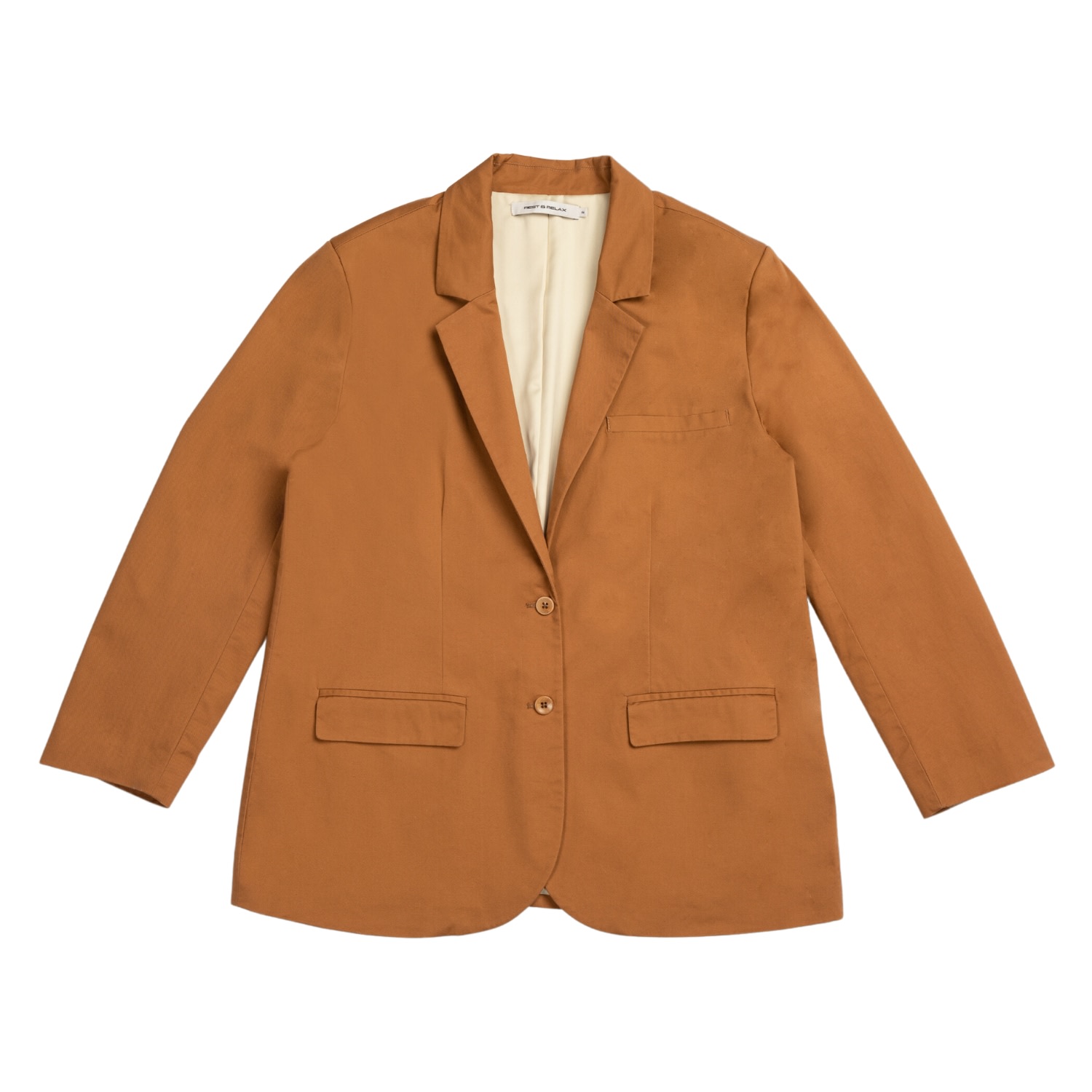 Women’s Brown Oversized Organic Cotton Blazer - Camel Extra Small Rest & Relax