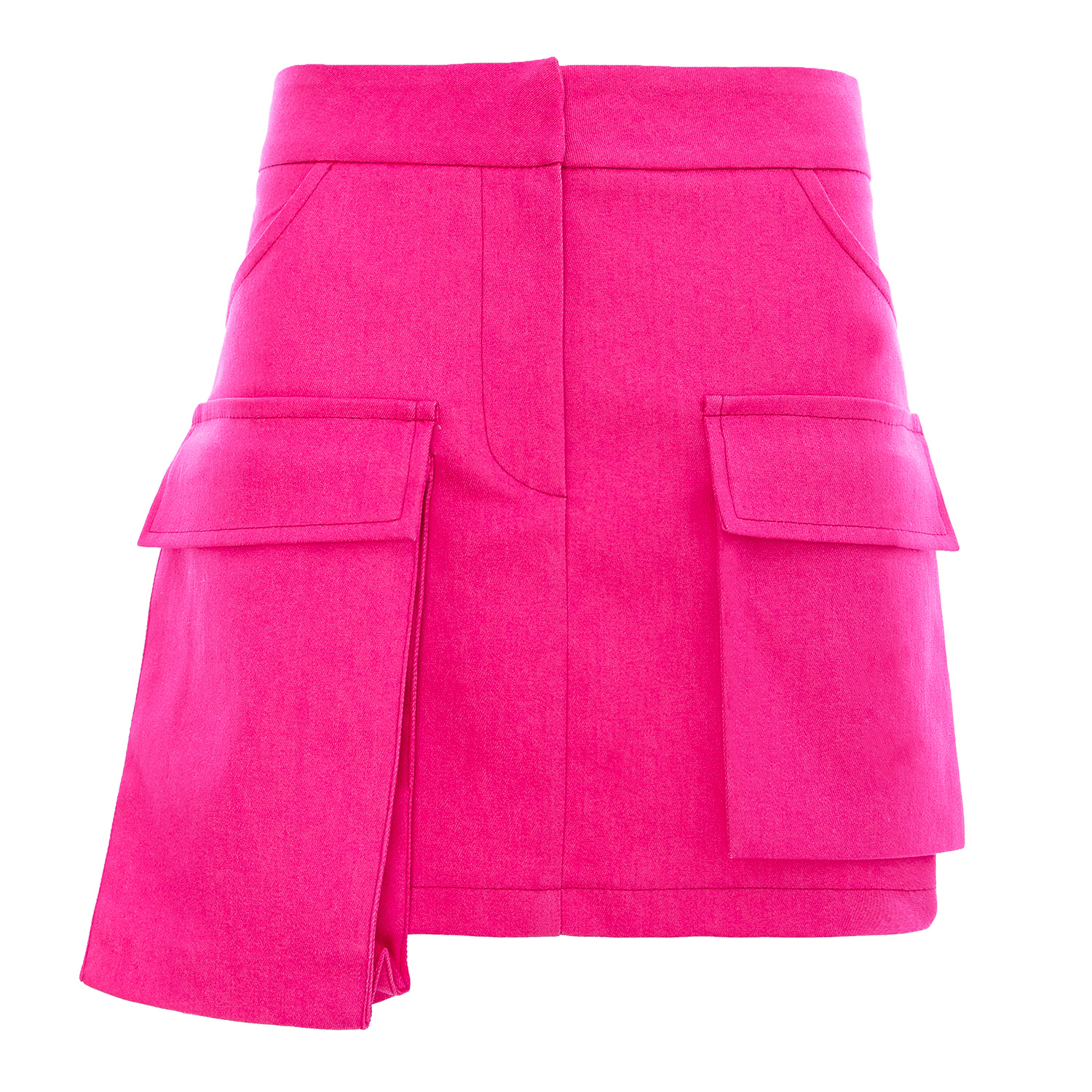 Bluzat Women's Pink / Purple Pink Denim Mini Skirt With Pockets In Pink/purple
