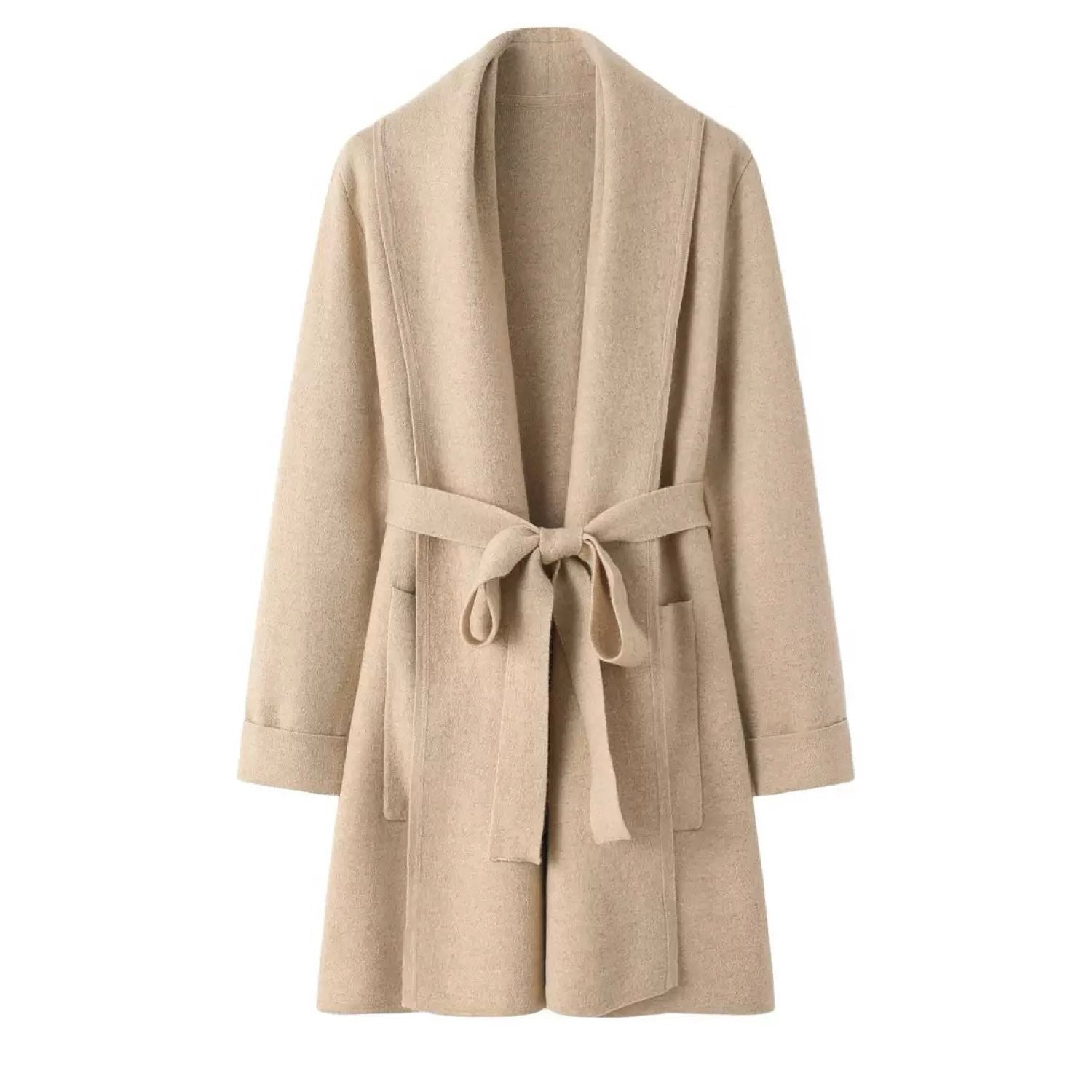 Jiaying Wang Wjy Studio London Women's Brown Cashmere Jacket Shawl Thickened Cardigan Sweater Cream Coat In Multi