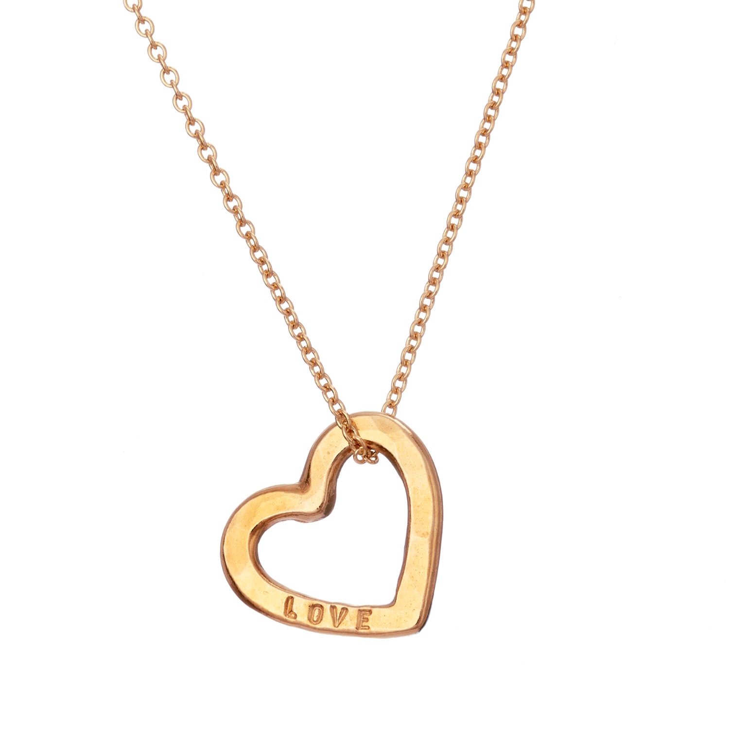Women’s Yellow Gold Plated ’Love’ Mini Heart Necklace Posh Totty Designs