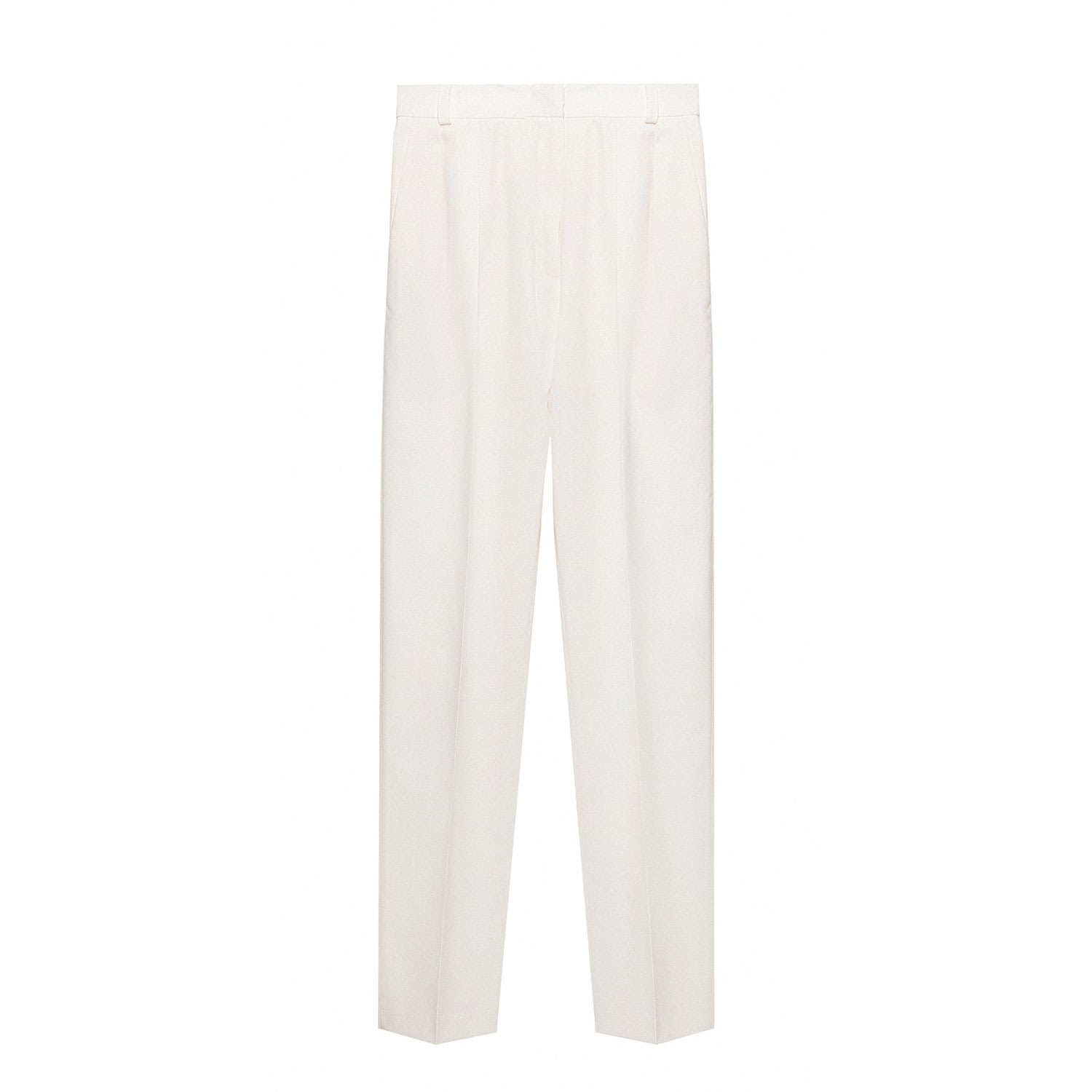 Women’s White Tapered Wool Trousers In Ivory Medium Epuzer