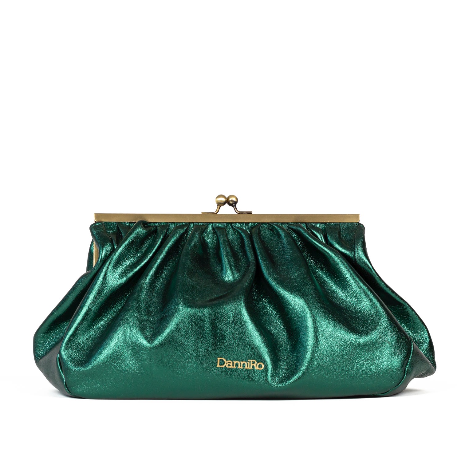 Women’s Porto Clutch - Metallic Leather In Forest Green Danni Ro