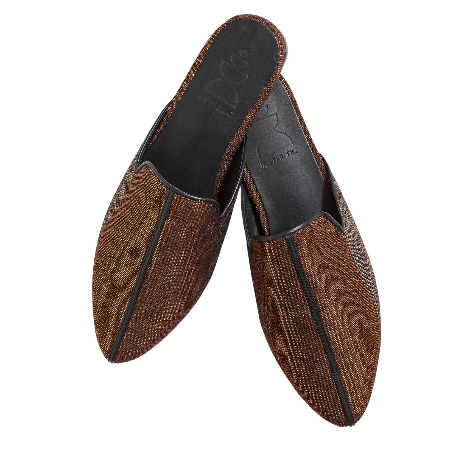 Ifsthetic Black / Rose Gold Men's Pekäk Lounge Slippers - Island Copper In Black/rose Gold