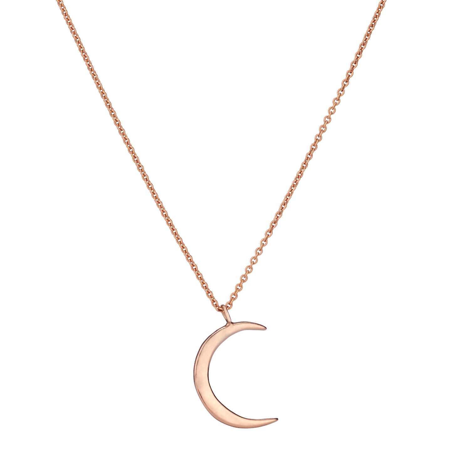 Women’s Rose Gold Plated Crescent Moon Necklace Posh Totty Designs