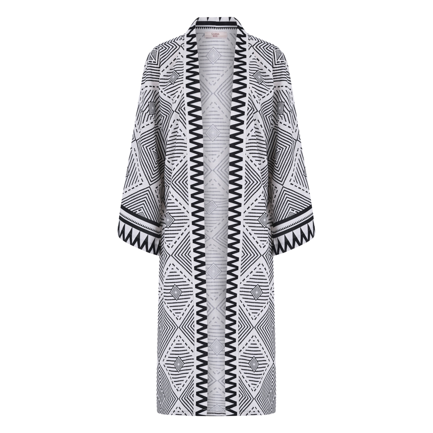 Men’s White / Black Ares Oversize Kimono - Black And White One Size Sabbia