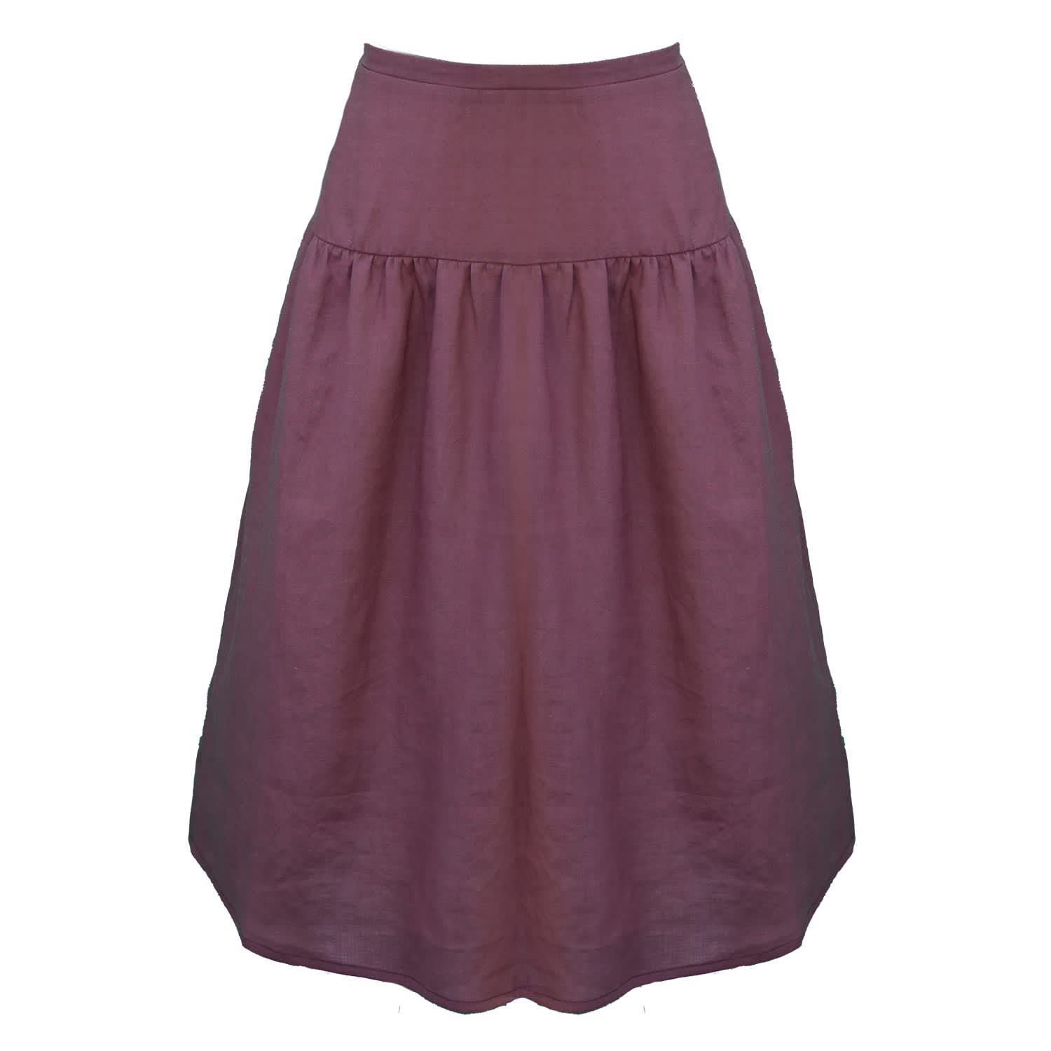 midi skirt with yoke
