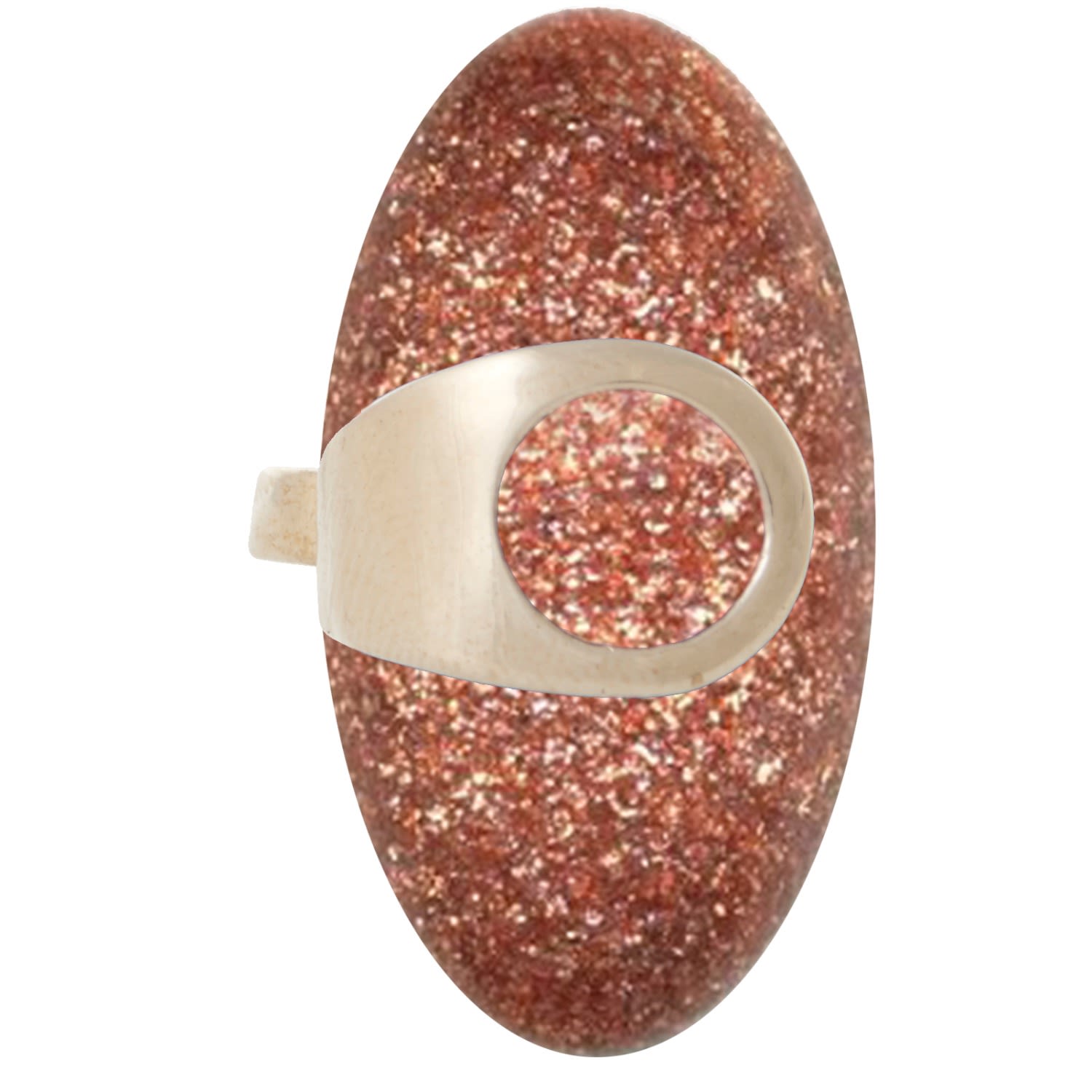 Castlecliff Women's Gold / Pink / Purple Shadow Ring In Goldstone