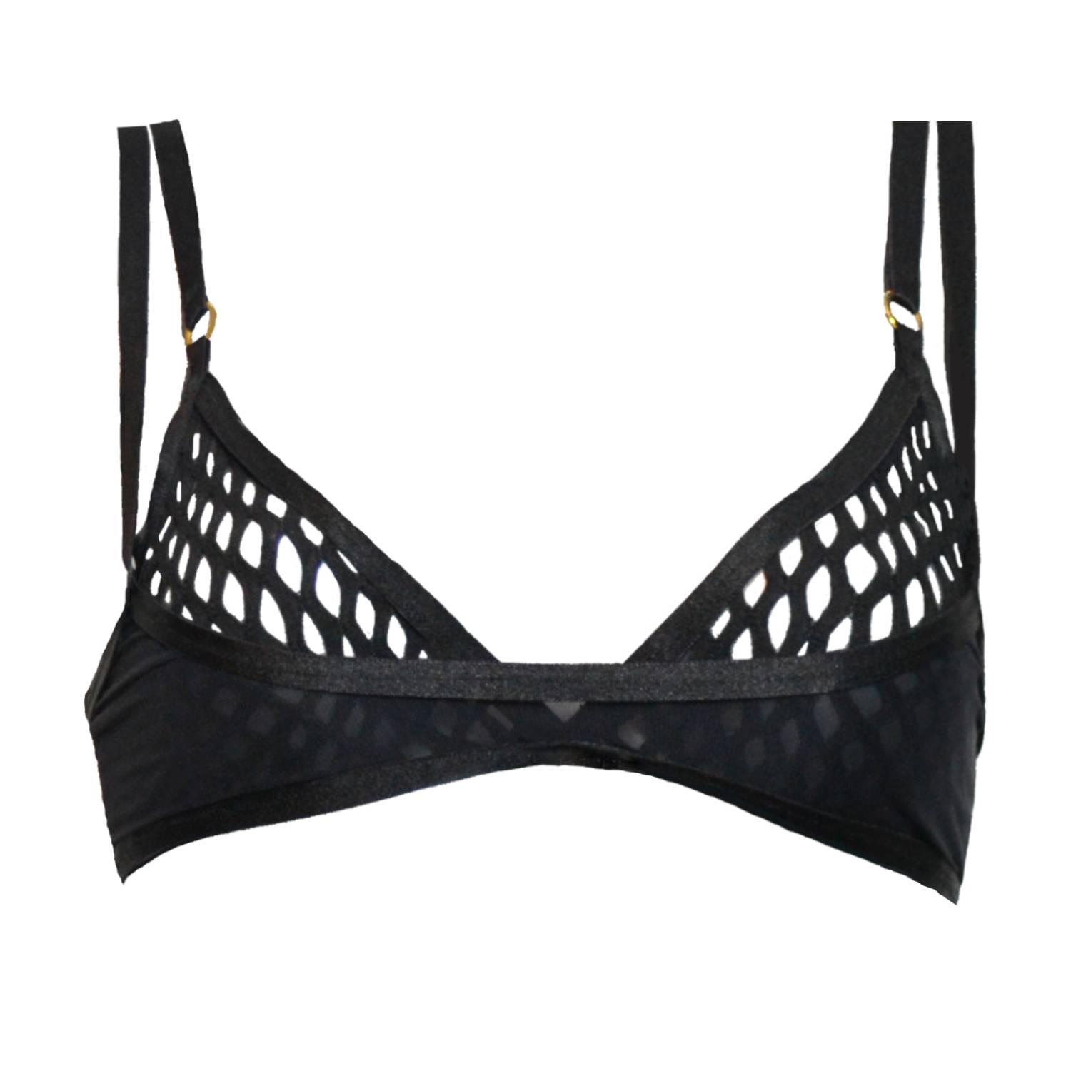 Hidden Beneath Women's Black Obsidian Layered Bralette In Black