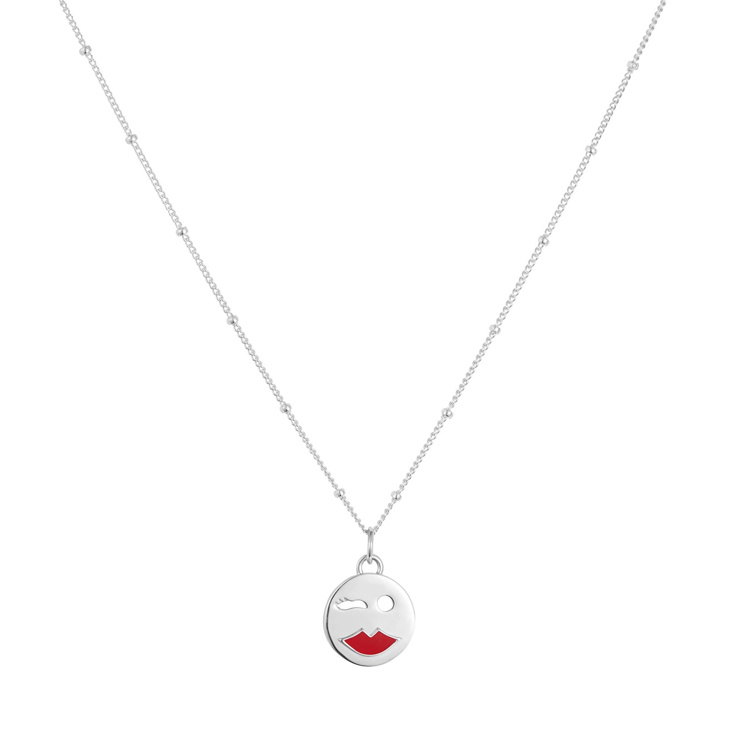 Toolally Women's Mood Pendant Necklace Flirty - Silver In Metallic