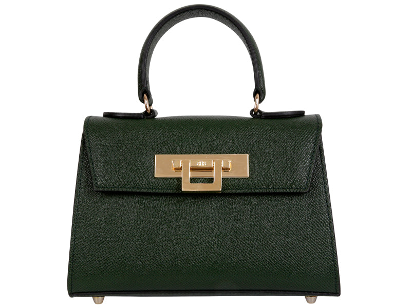 Women’s Fonteyn Mignon Dolomite Pebble Print Calf Leather Handbag - Dark Green Lalage Beaumont