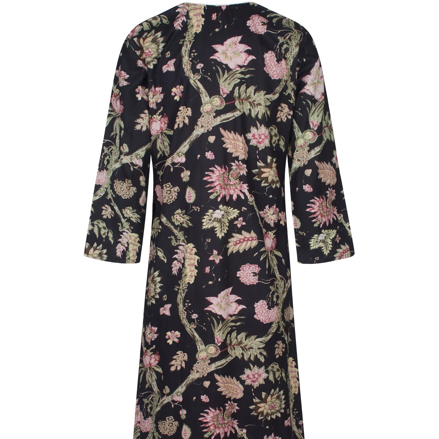 La Mandarine Women's Black Kaftan, Juanita Long Kaftan Dress, Beach Kaftan, Luxury Beach Coverup With Pockets